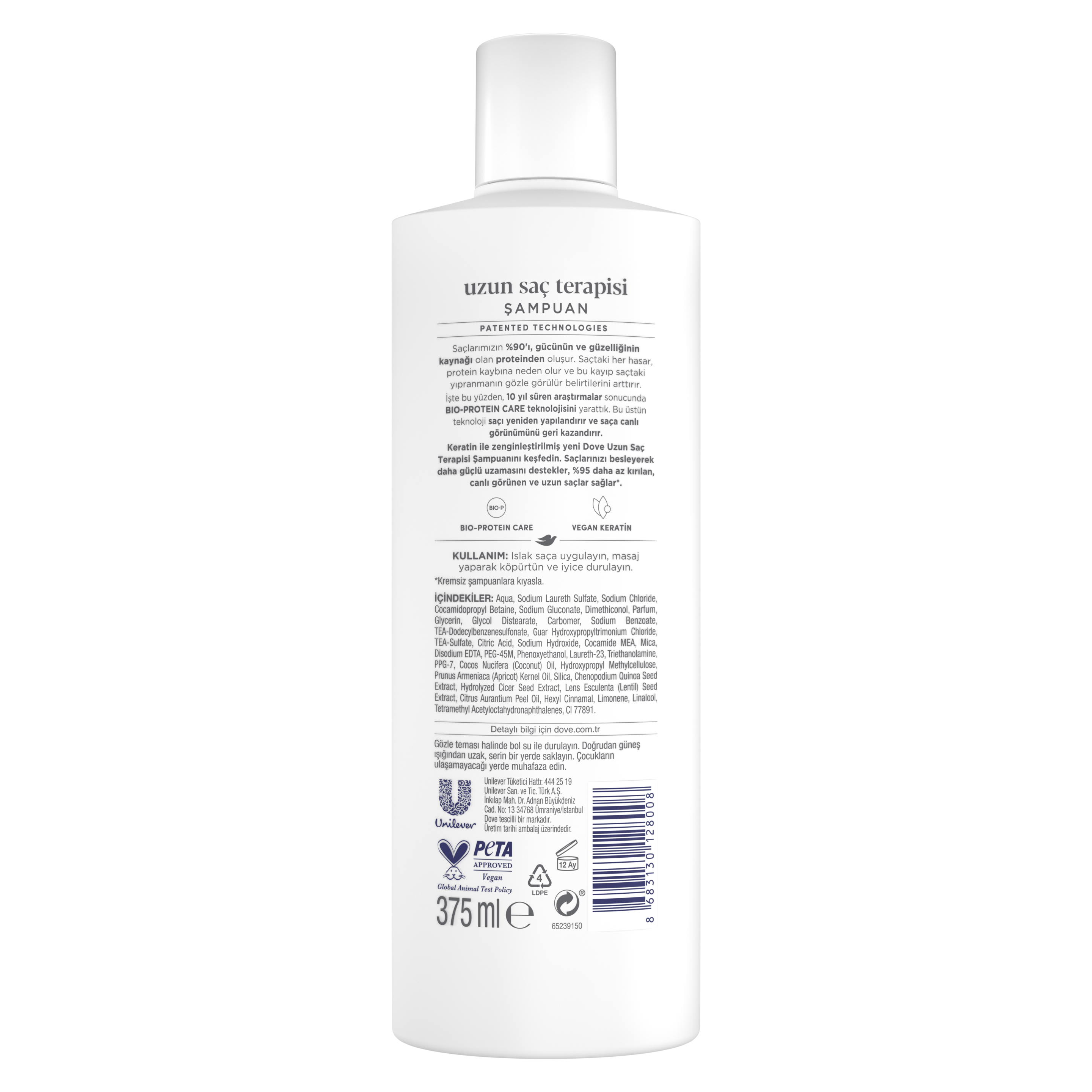 Dove Şampuan Keratin Uzun Saç Terapisi 375 ml