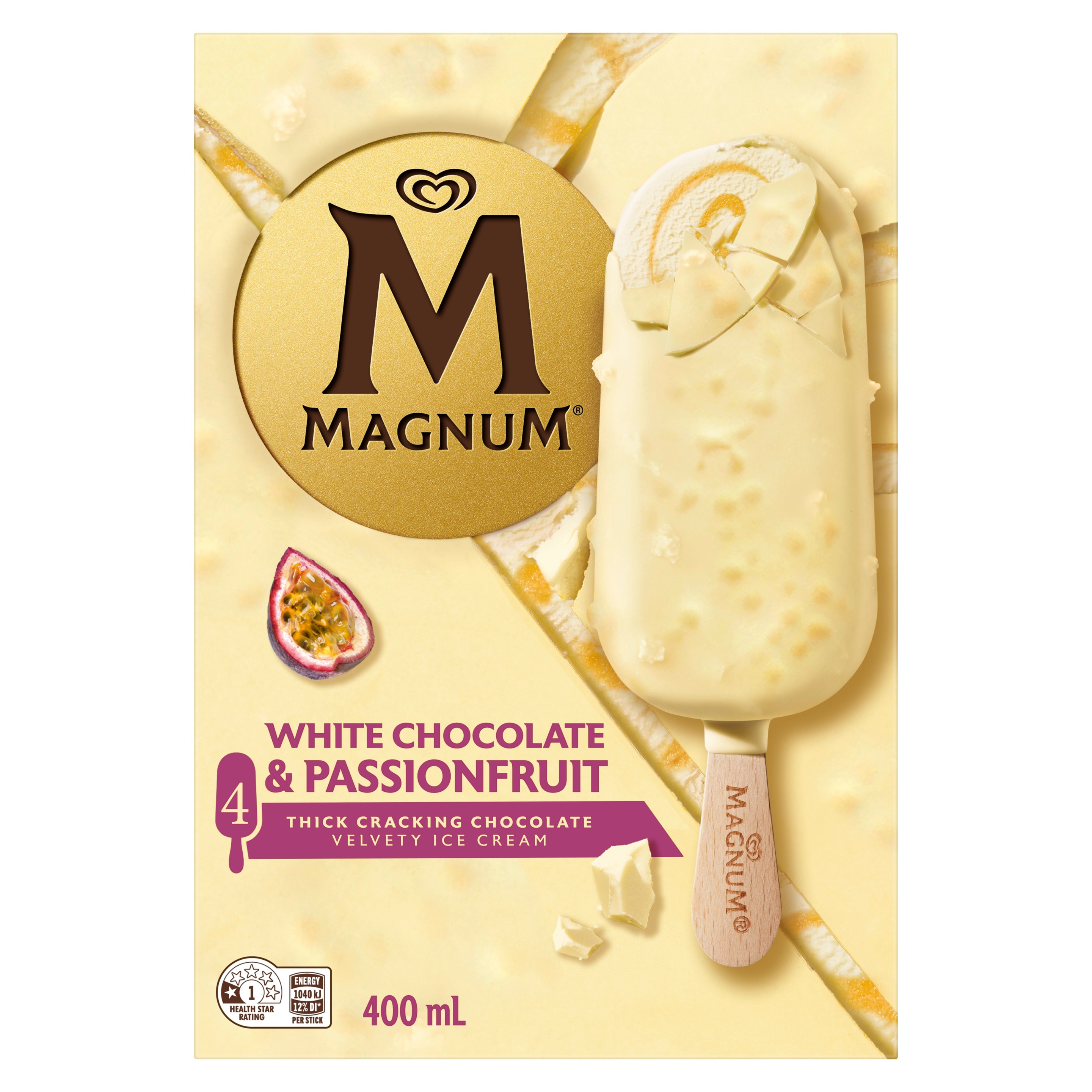 Magnum White Choco Passionfruit MP4 400ML packshot