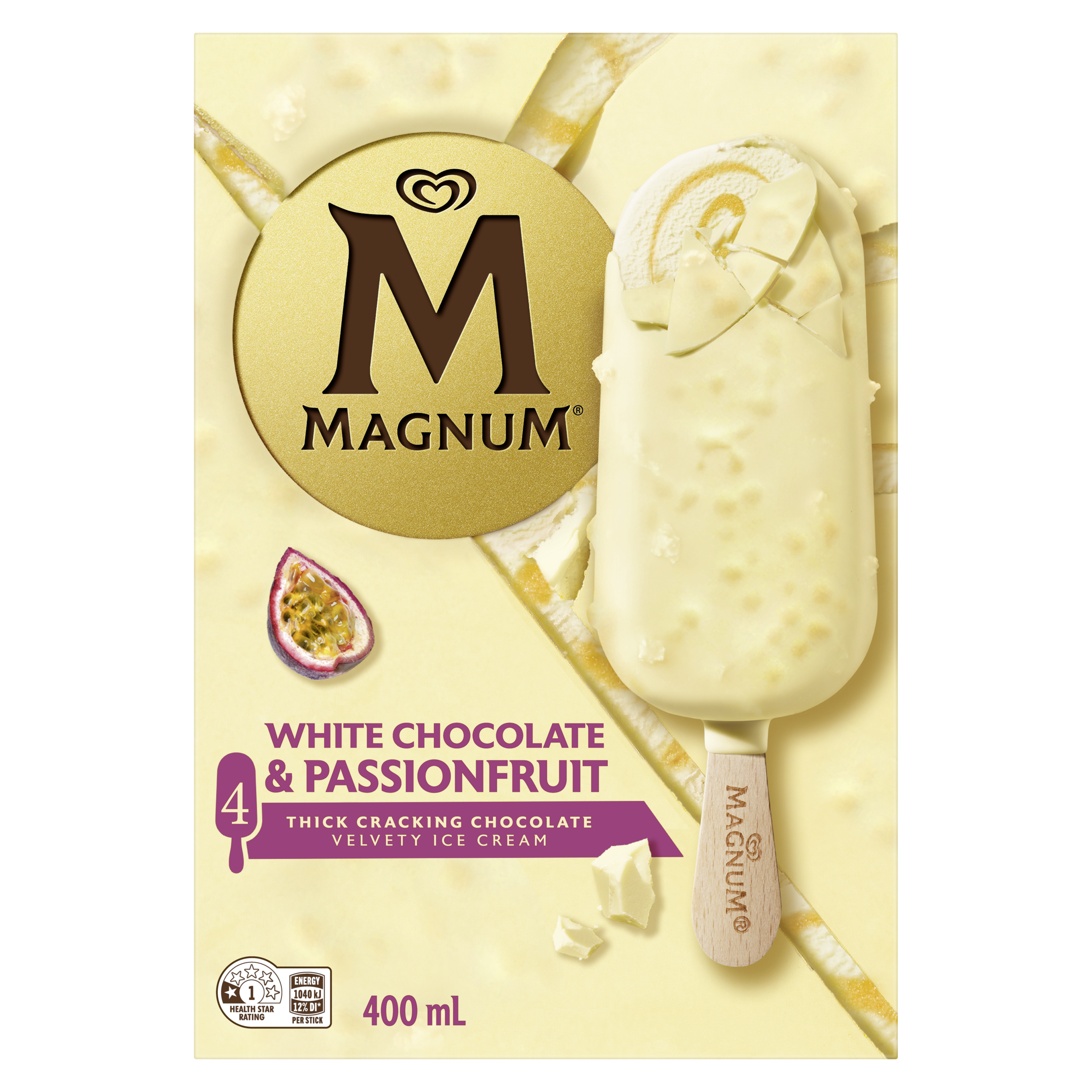 Magnum White Choco Passionfruit Multipack x 4 packshot