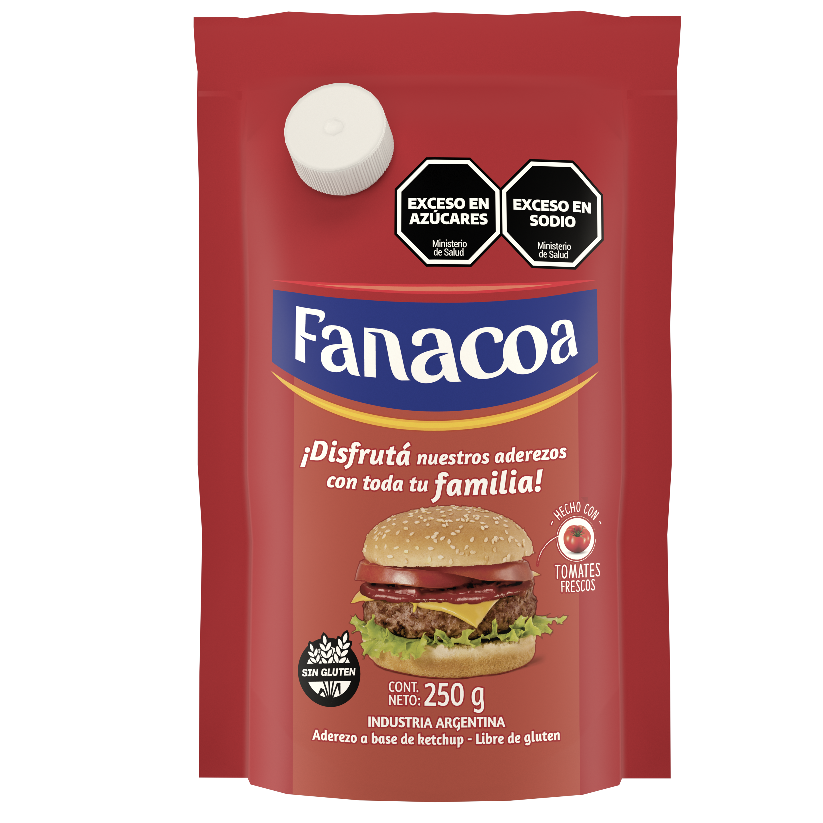 Envase doypack rojo de ketchup Hellmann´s