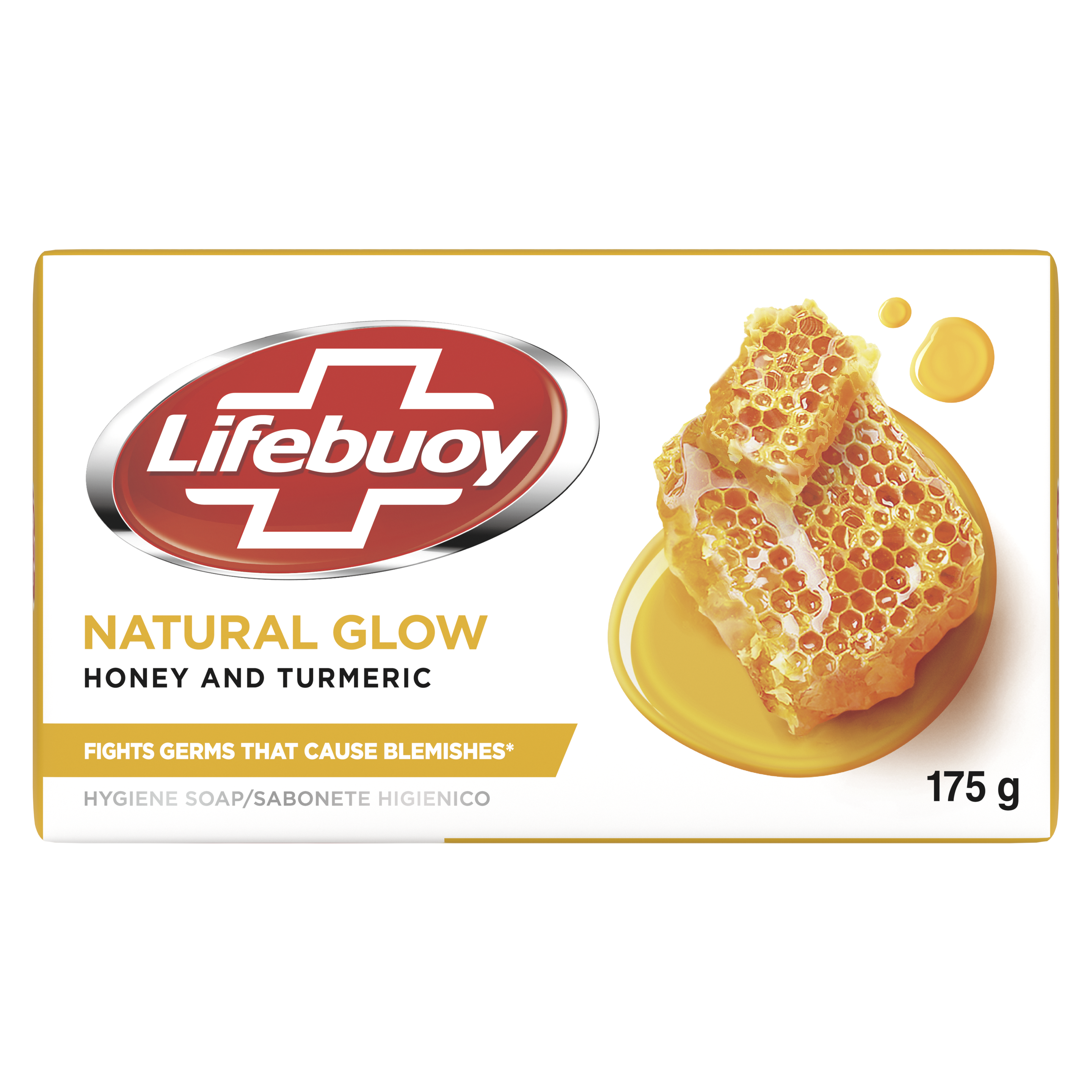 Lifebuoy Natural Glow Honey and Turmeric Hygiene Soap 175g packshot