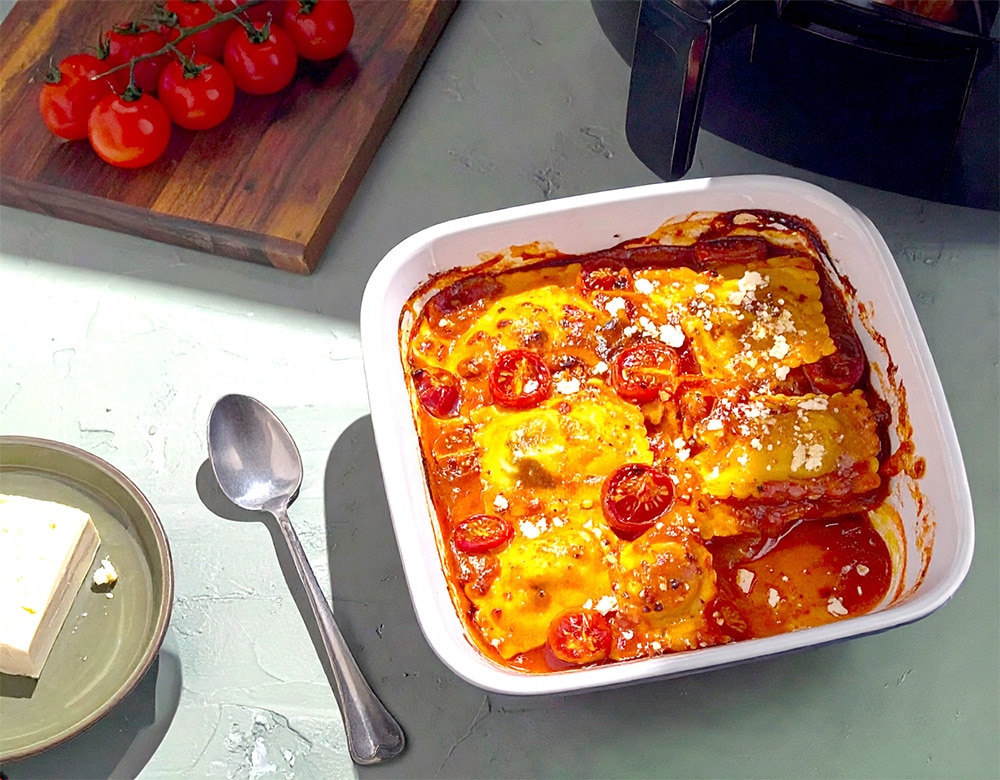 Baked Feta Pasta in der Heißluftfritteuse 30 Min  recipe