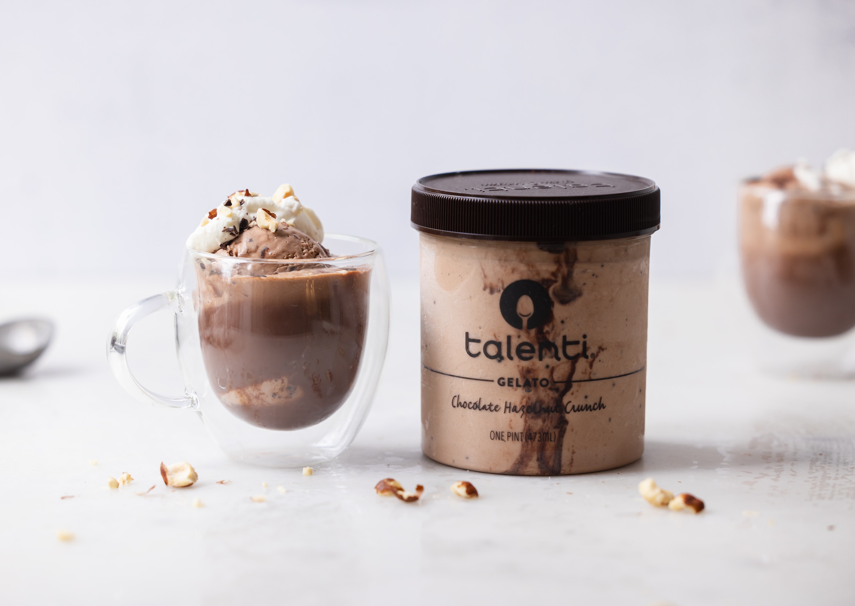 Hot Chocolate Hazelnut Crunch Affogato