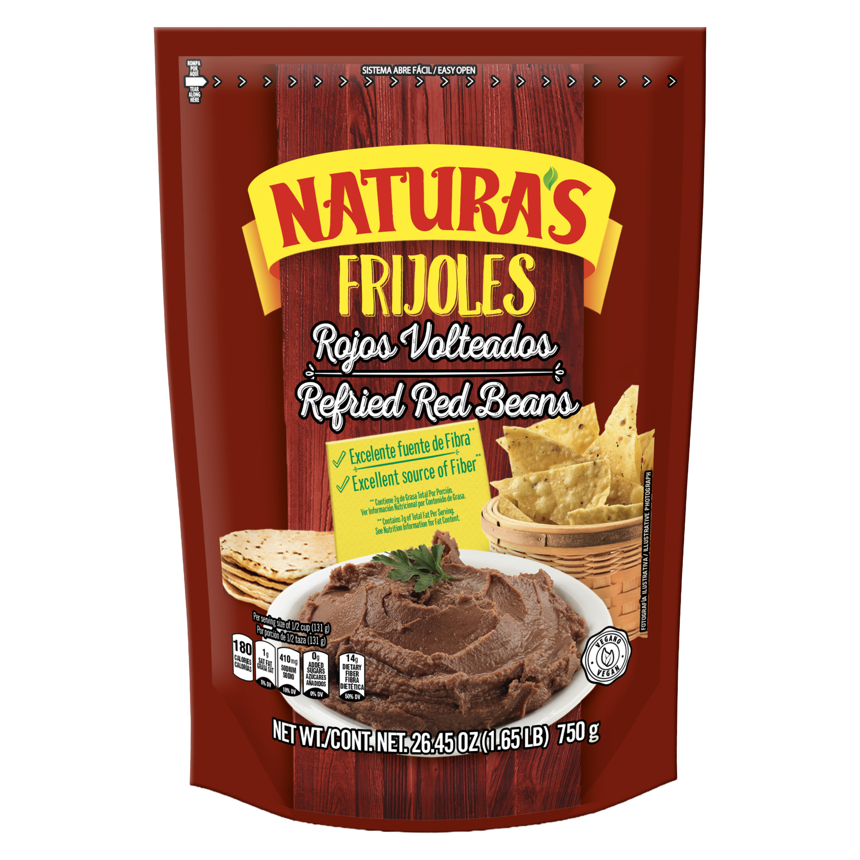 Naturas Frijoles Refried Red Beans packshot