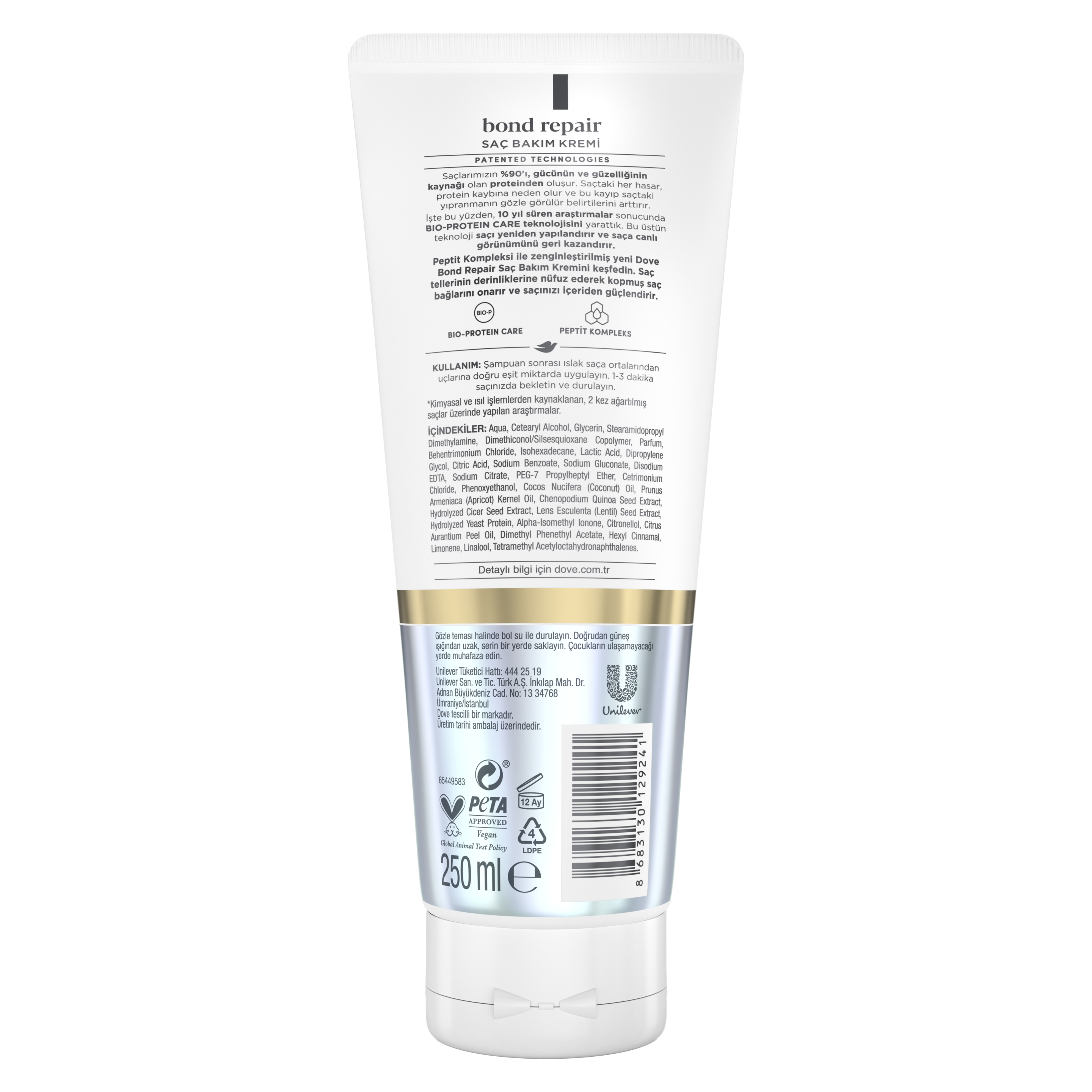 Dove Kurtarıcı Onarıcı Saç Bakım Kremi Peptit Bond Repair 250 ml