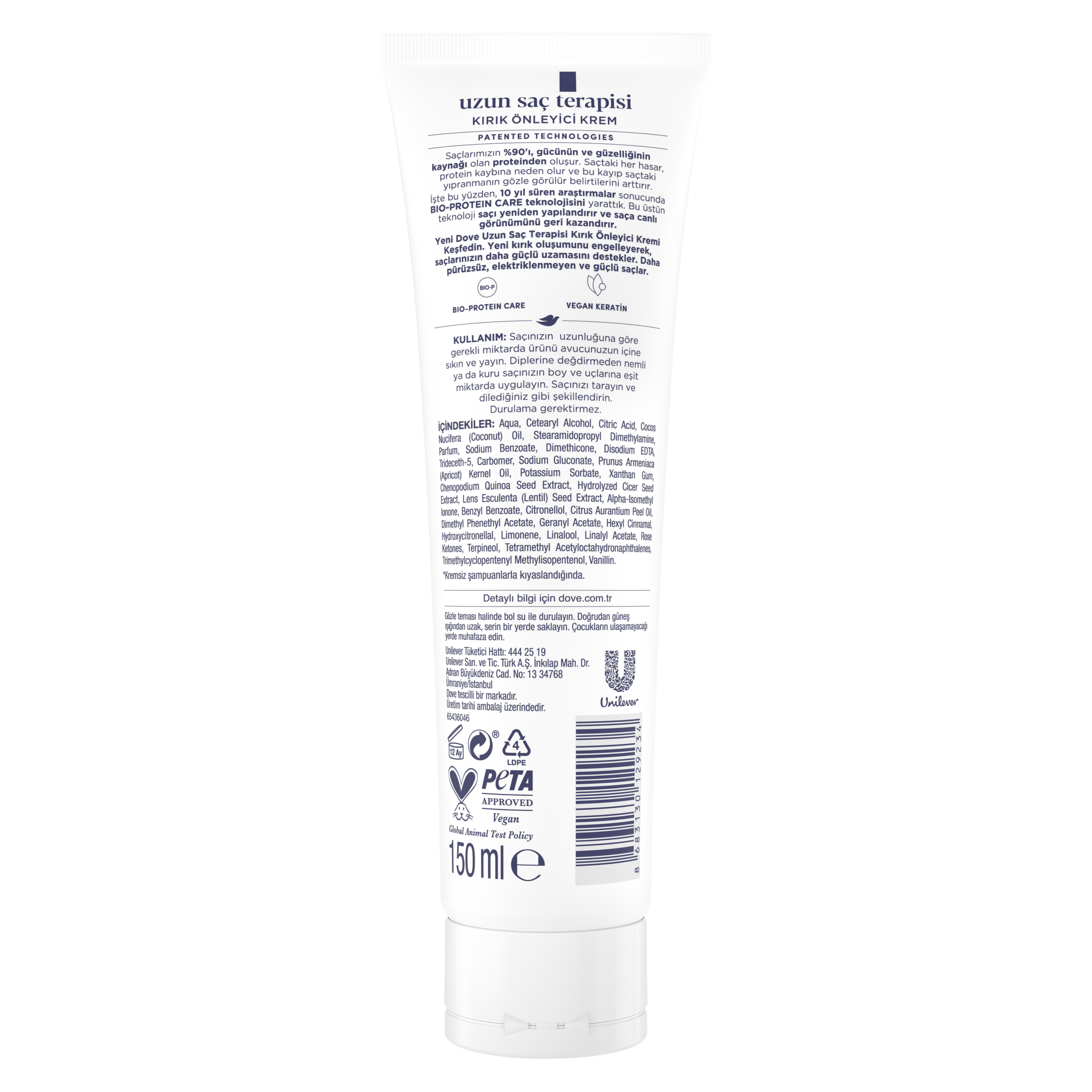 Dove Kırık Önleyici Krem Keratin Uzun Saç Terapisi 150 ml