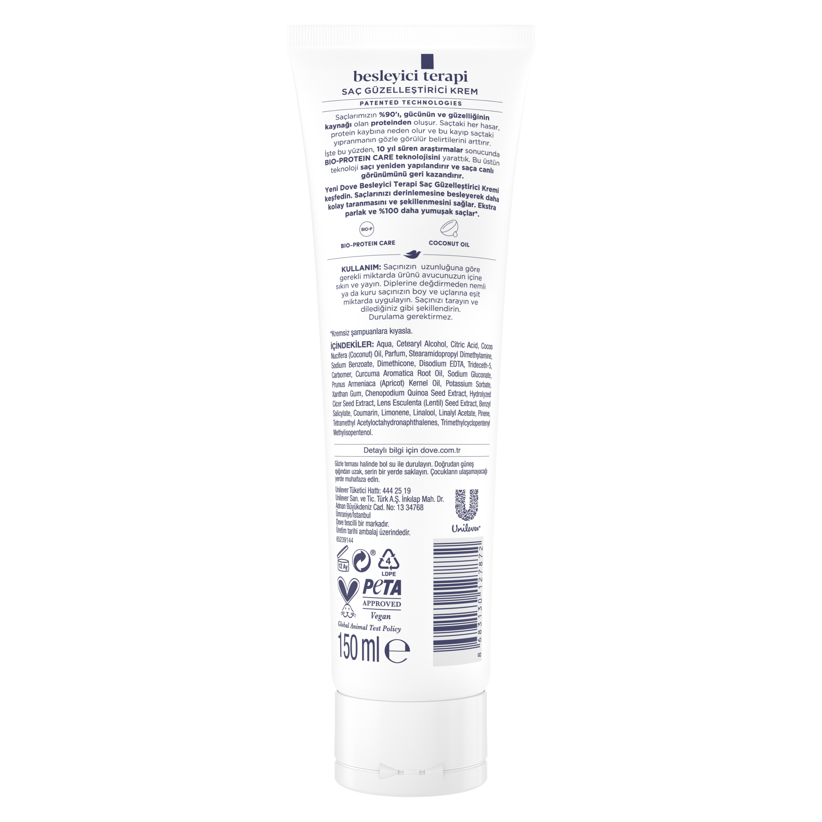 Dove Saç Güzelleştirici Krem Coconut Oil Besleyici Terapi 150 ml