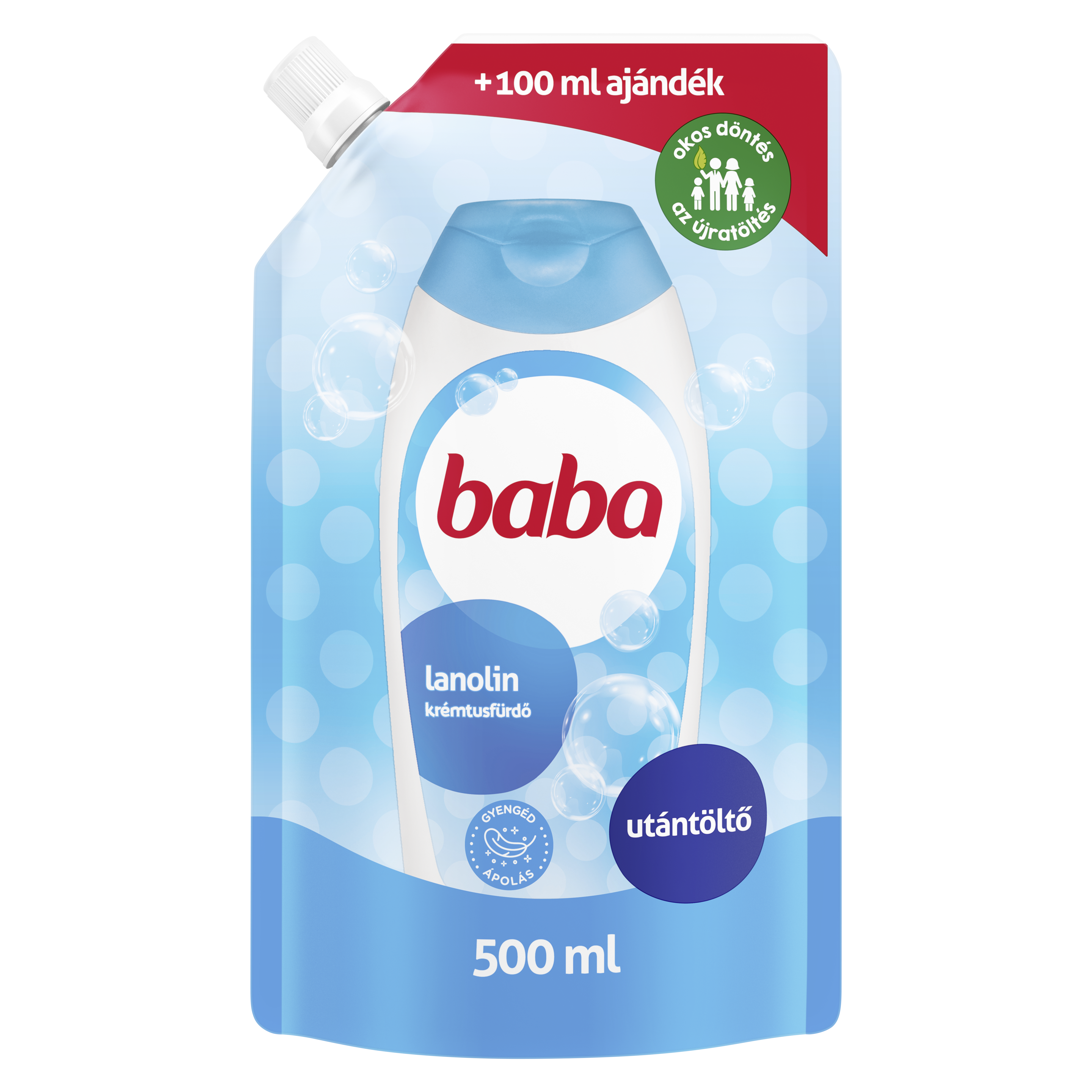 Baba tusfürdő utántöltő lanolin 500 ml packshot