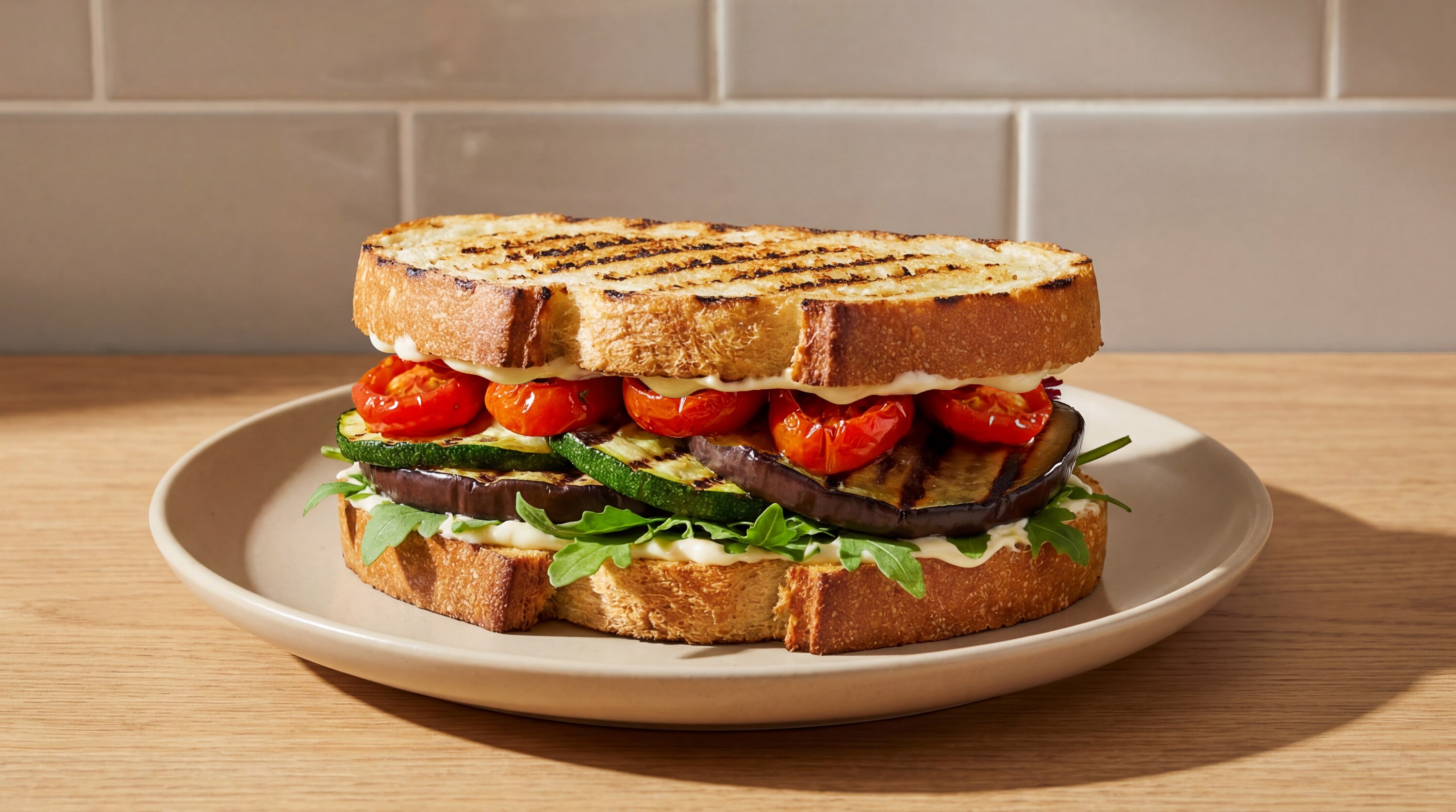 Eggplant & Zucchini Sandwich