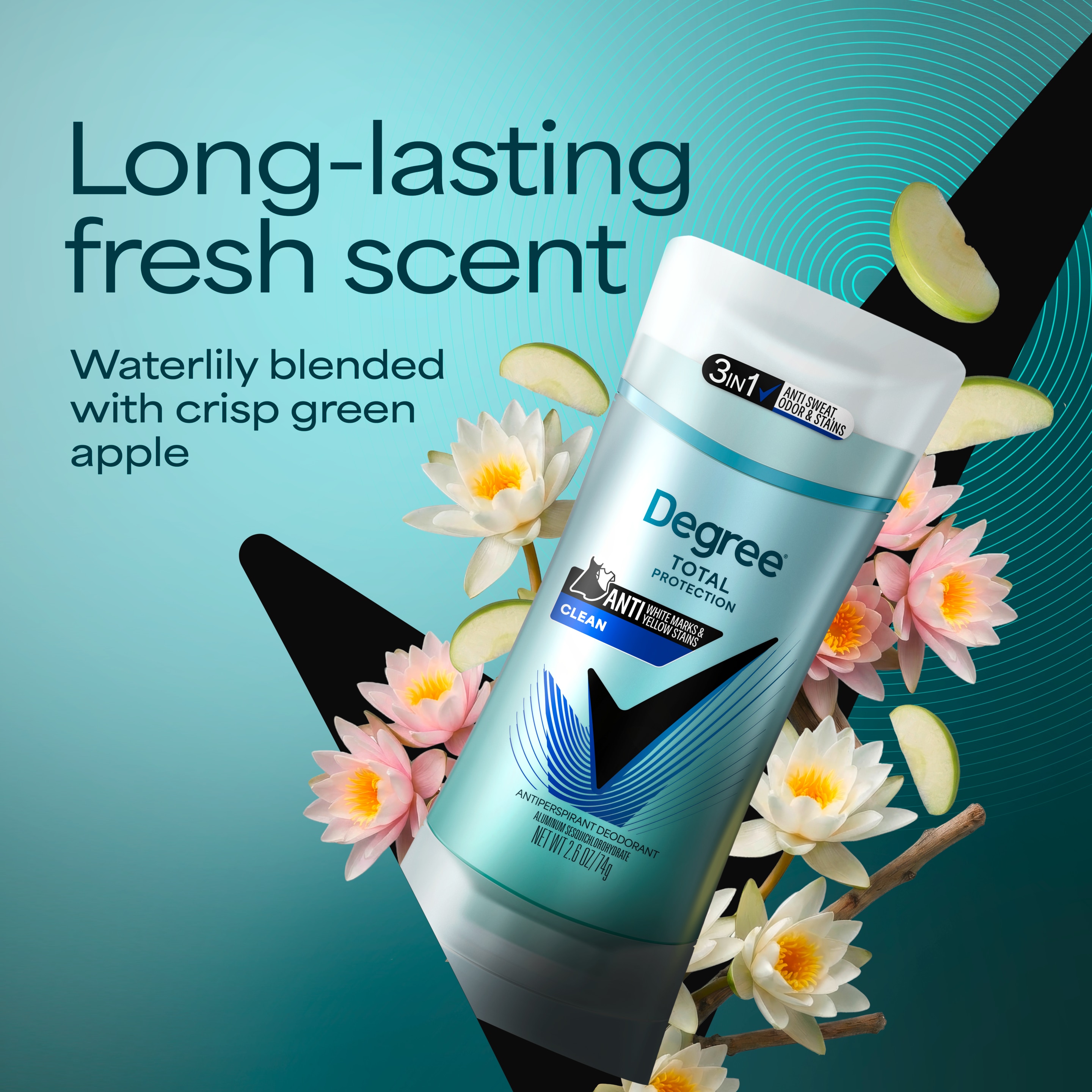 Total Protection Clean Women's Antiperspirant Deodorant Front Pack Shot packshot