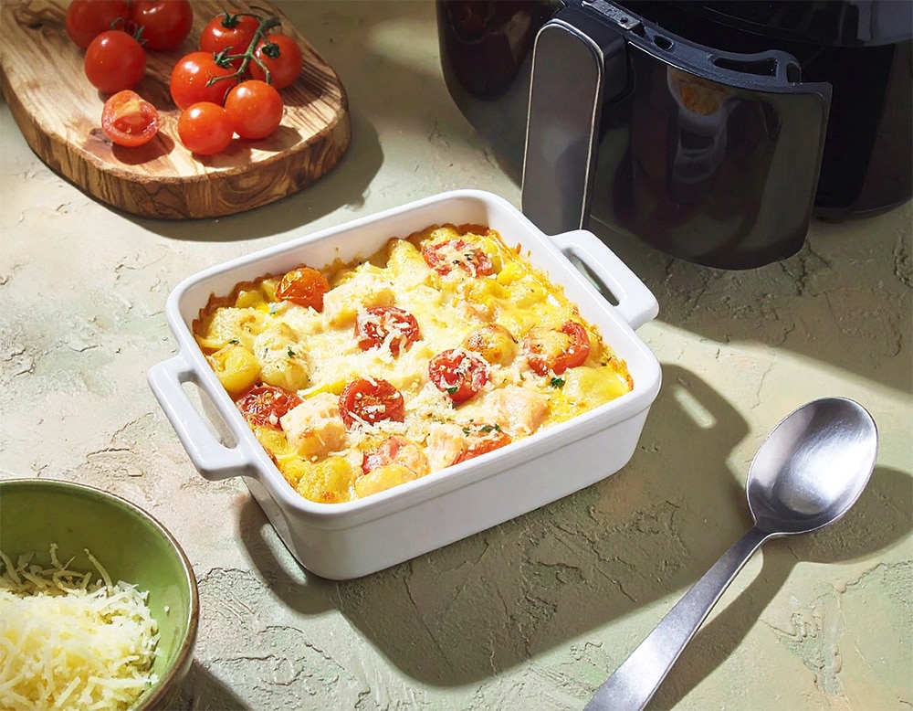 Gnocchi mit Lachs in der Heißluftfritteuse 30 Min  recipe