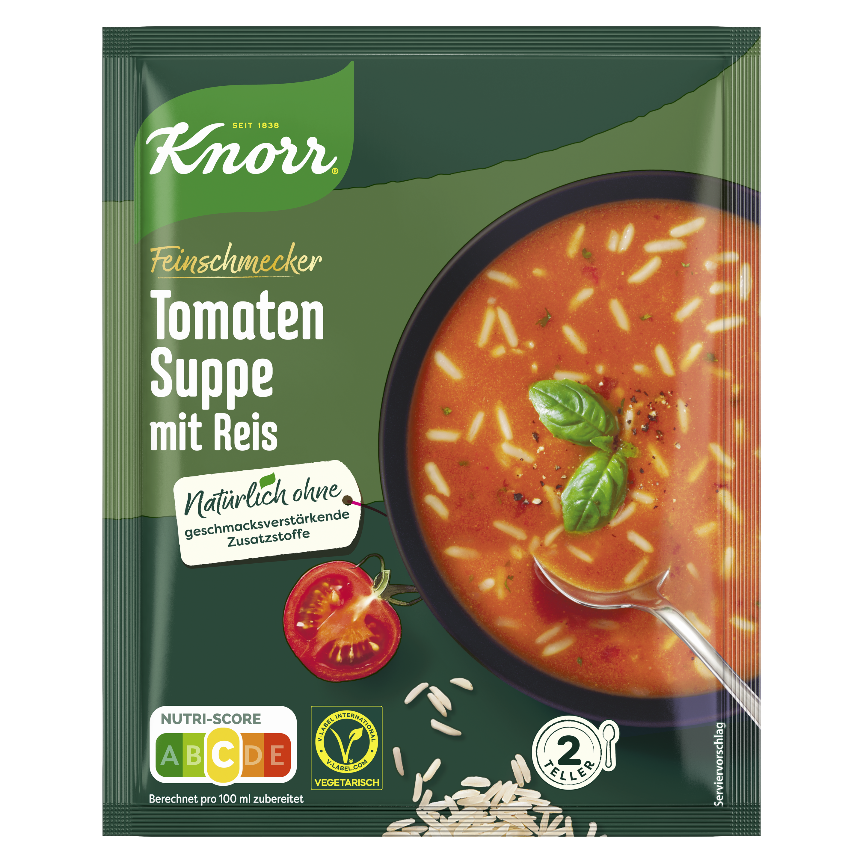 Knorr Feinschmecker Tomaten Suppe mit Reis 500ml Beutel packshot