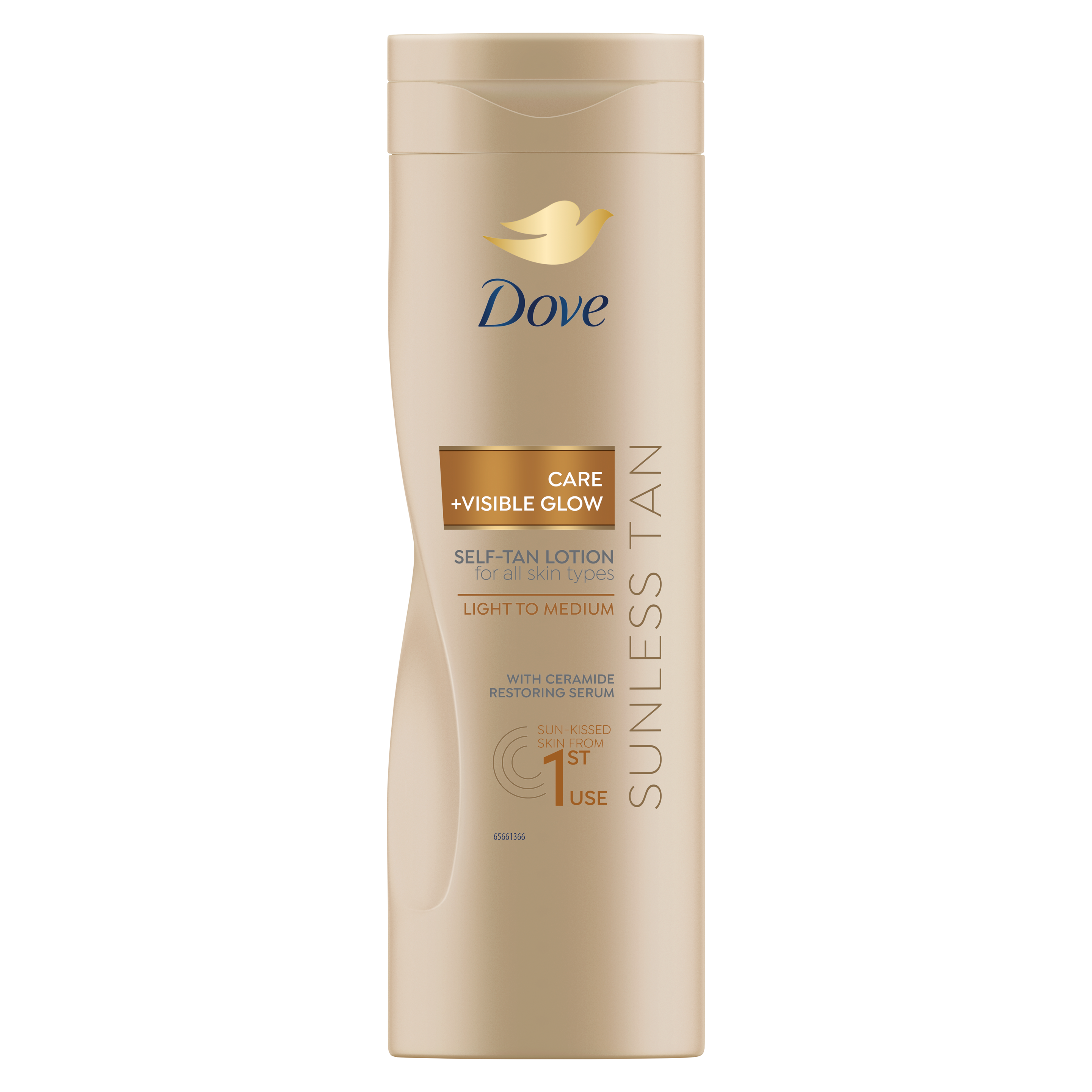 Dove Visible Glow Gradual Self-Tan Body Lotion Light to Medium 400ml packshot