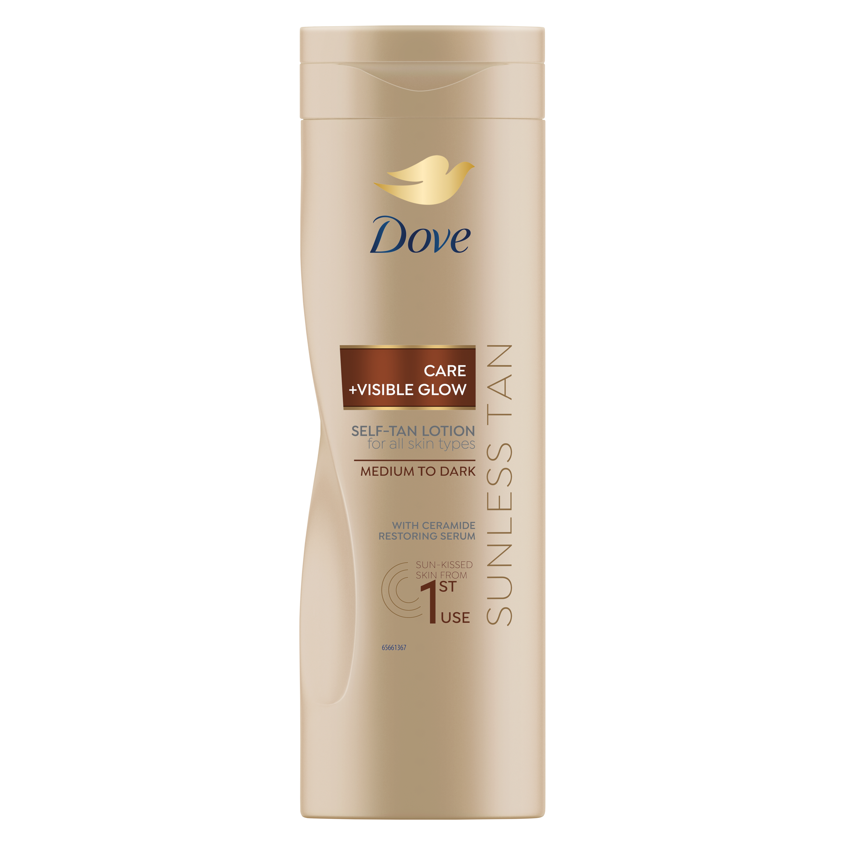 Dove Visible Glow Gradual Self-Tan Body Lotion Medium to Dark 400ml packshot