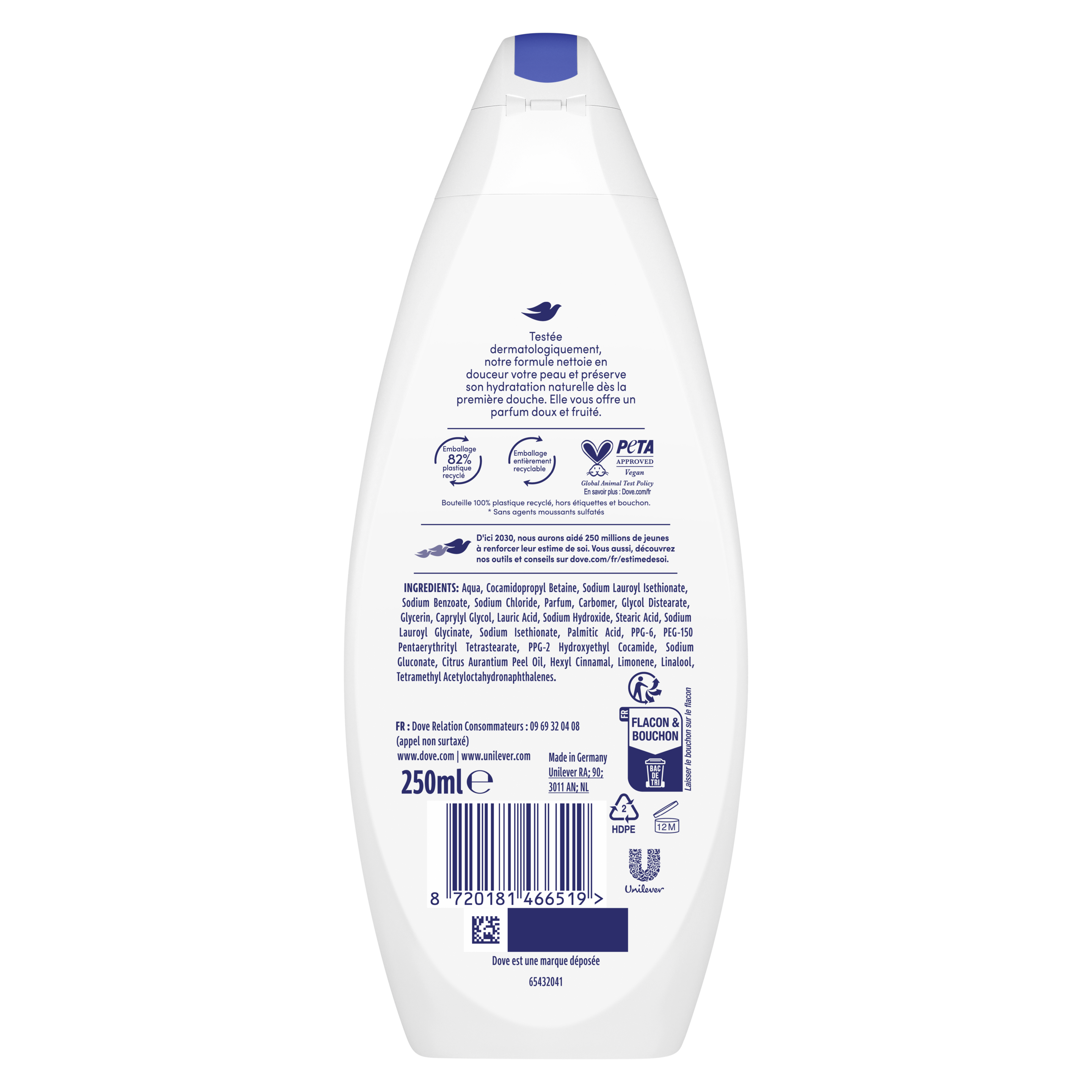 Dove Gel Douche Hydratant 250ml packshot
