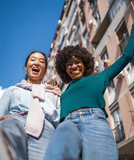 girls laughing