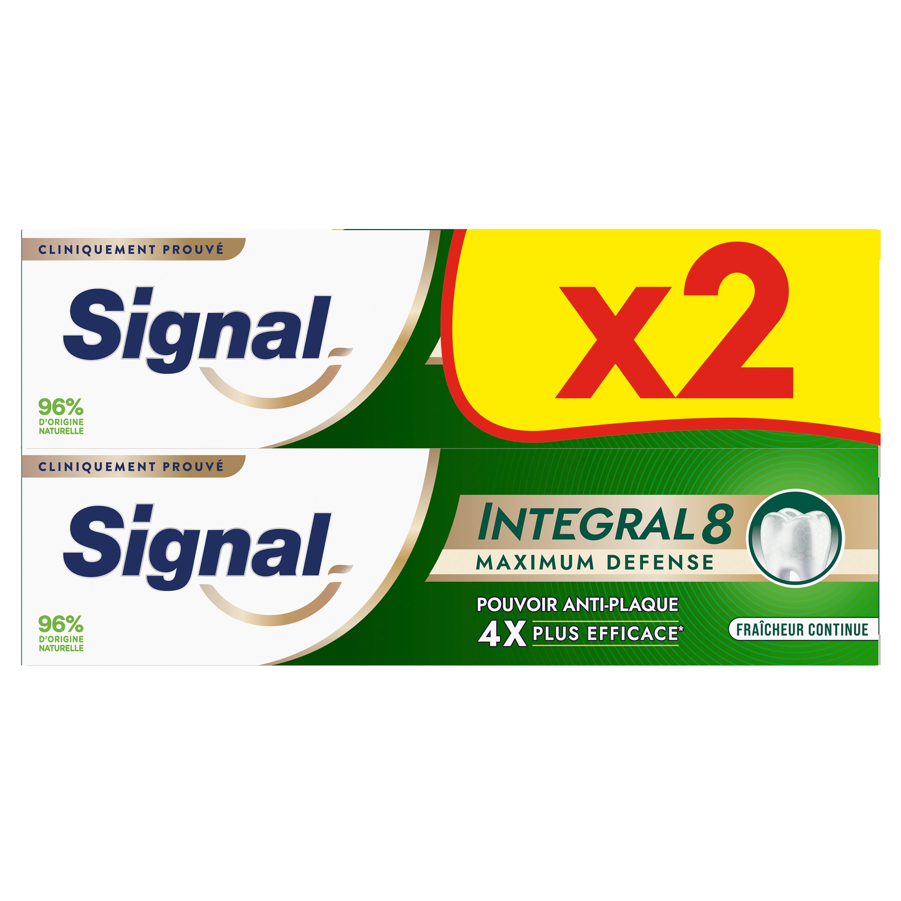 Signal Intégral 8 Dentifrice Maximum Défense Fraîcheur Continue 2x75ml packshot