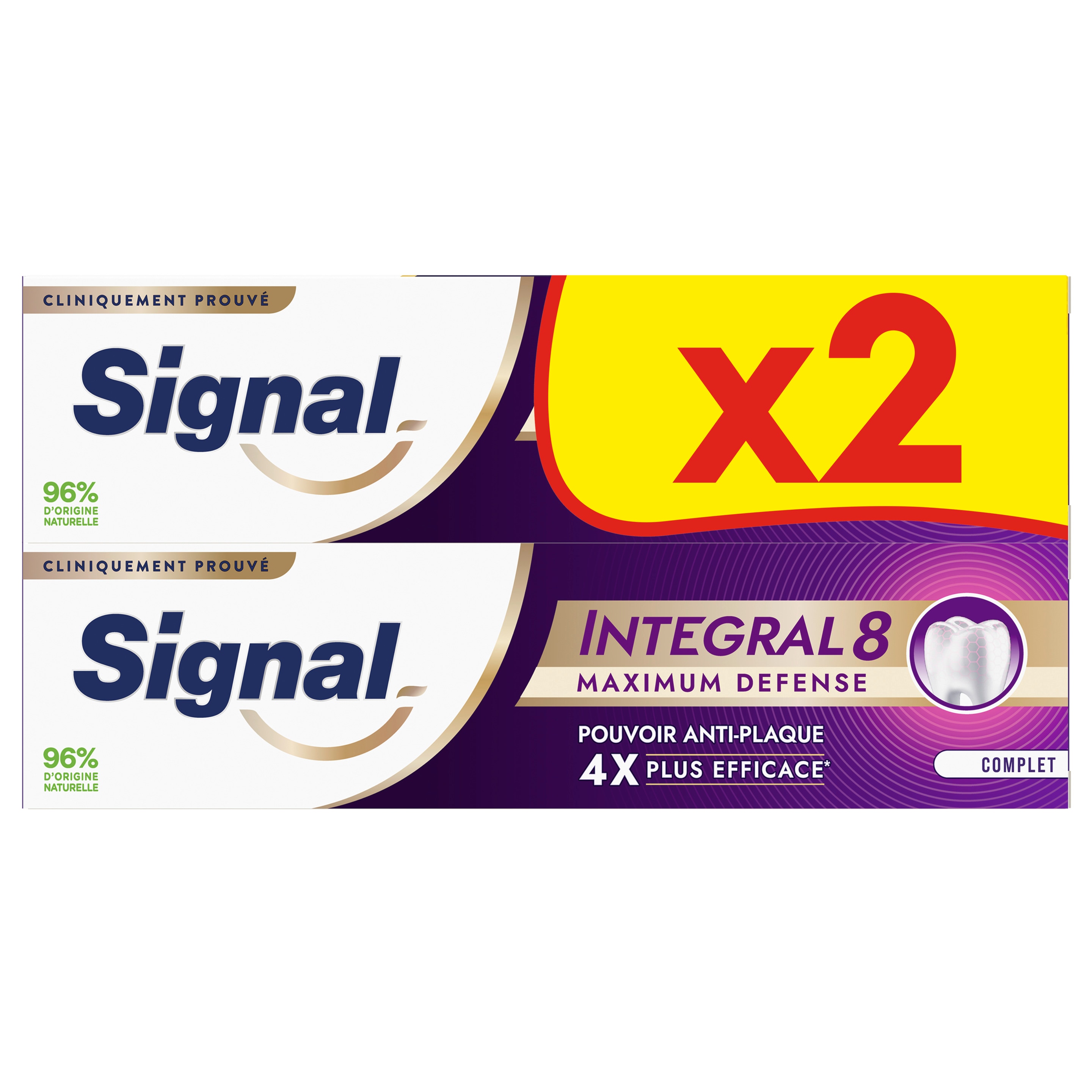 Signal Intégral 8 Dentifrice Maximum Défense Complet 2x75ml packshot