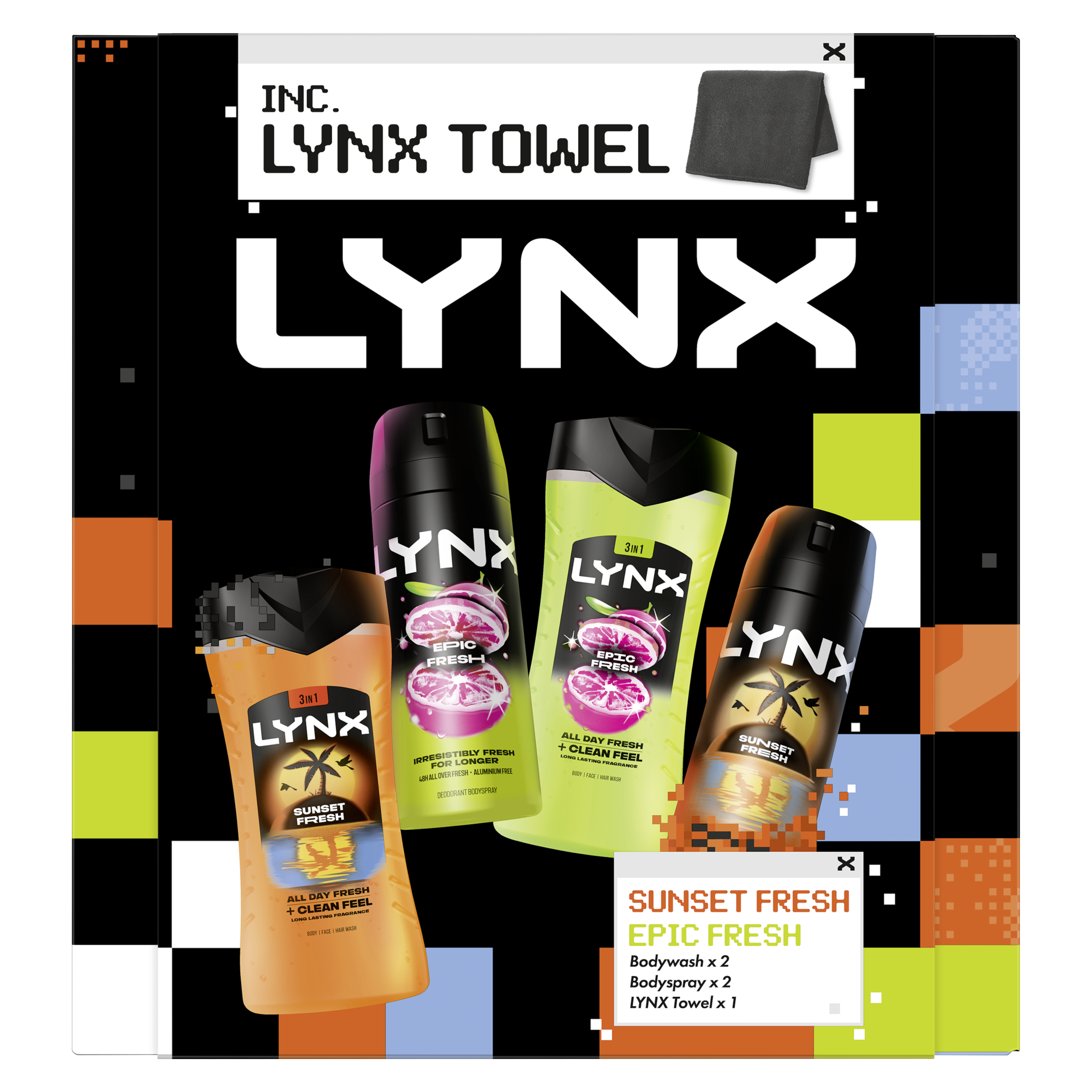 Lynx Sunset Fresh & Epic Fresh Gift Set with Towel 4 pc packshot