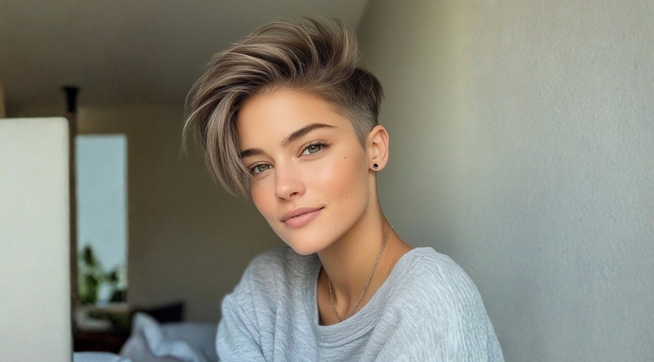 Side-Swept Pixie with Undercut: