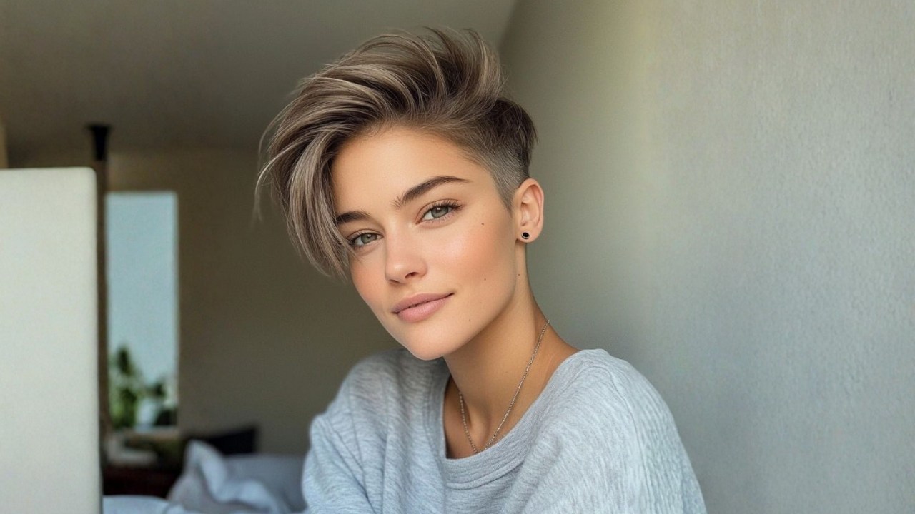 Side-Swept Pixie with Undercut: