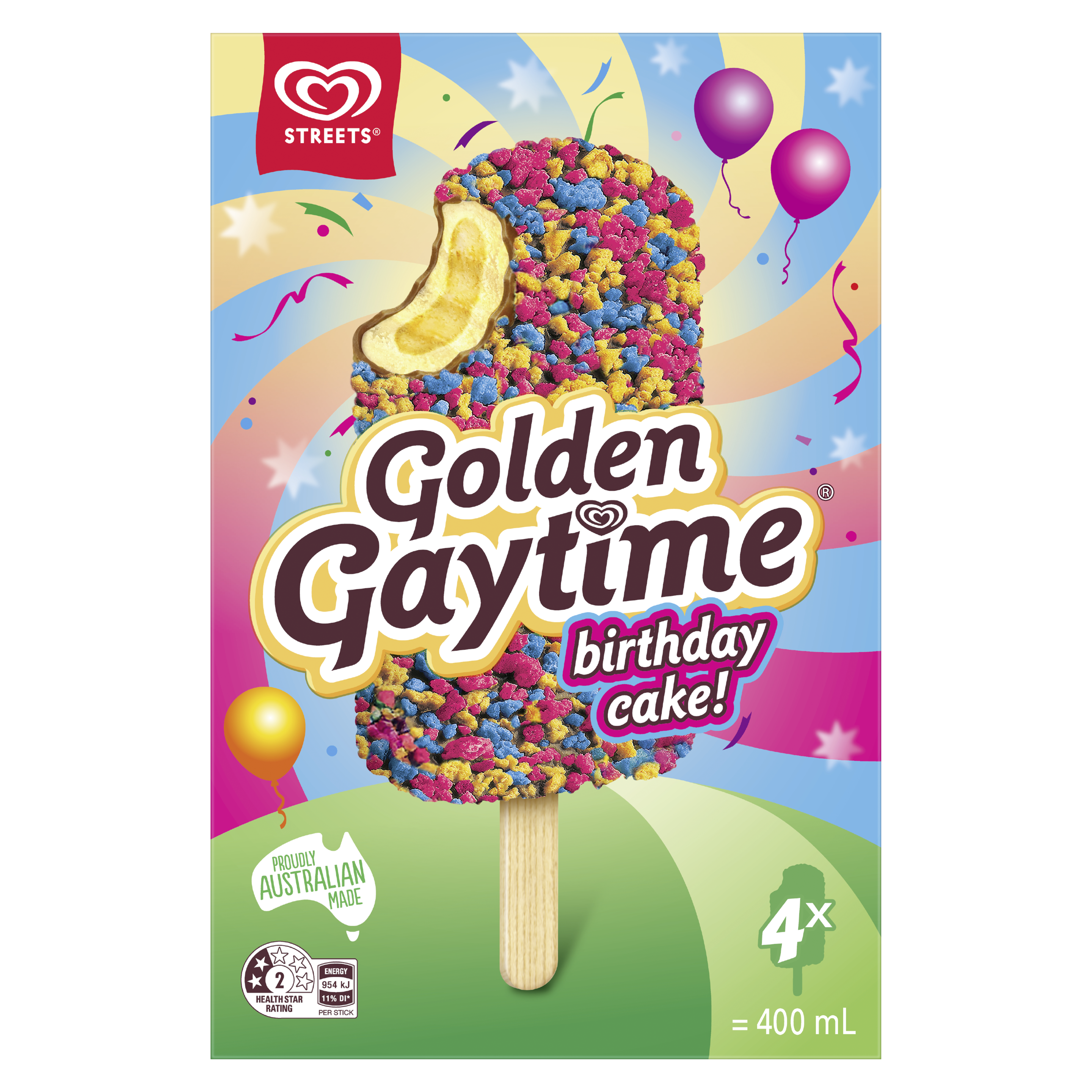 Golden Gaytime Birthday Cake Multipack x4 packshot