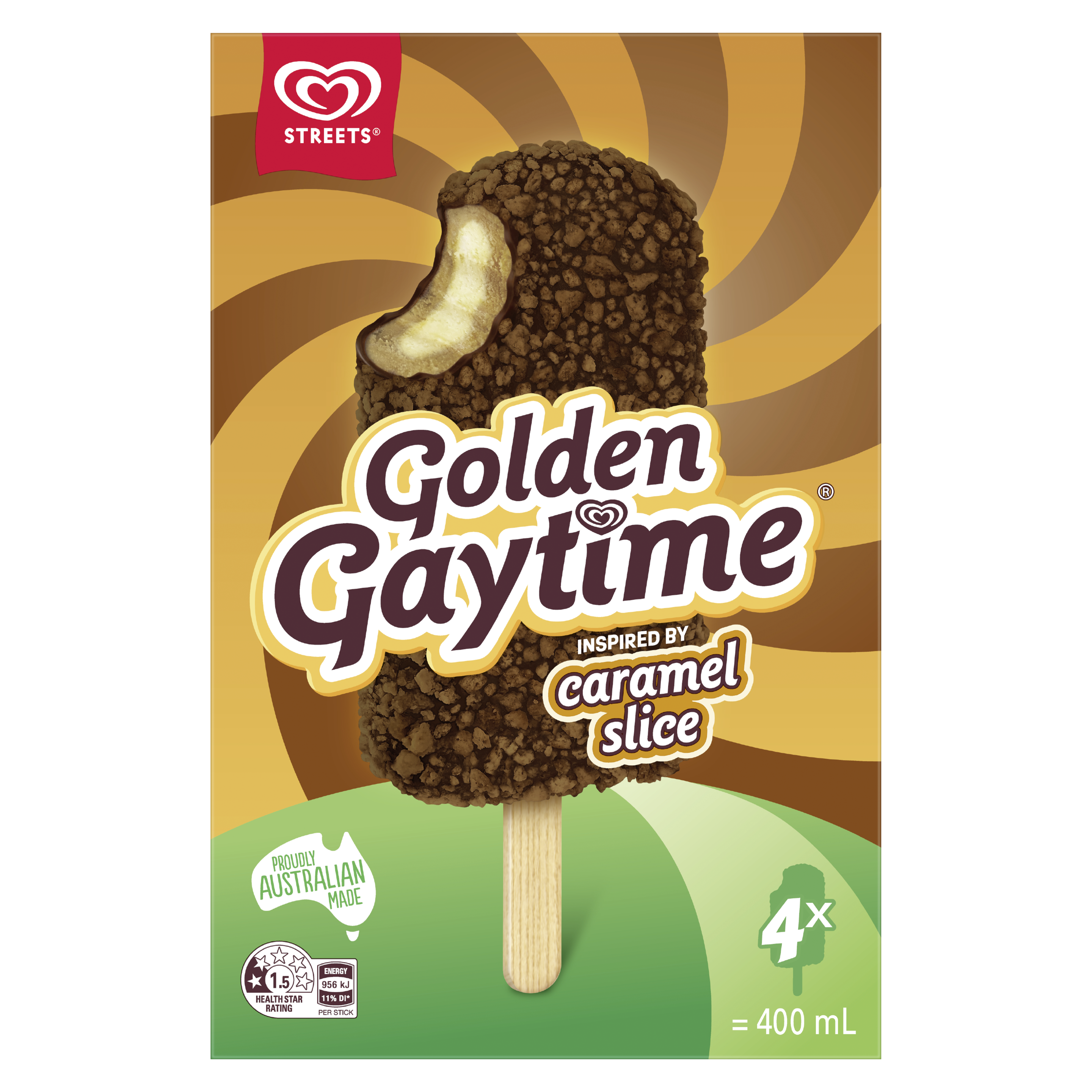 Golden Gaytime Caramel Slice Multipack x4 packshot