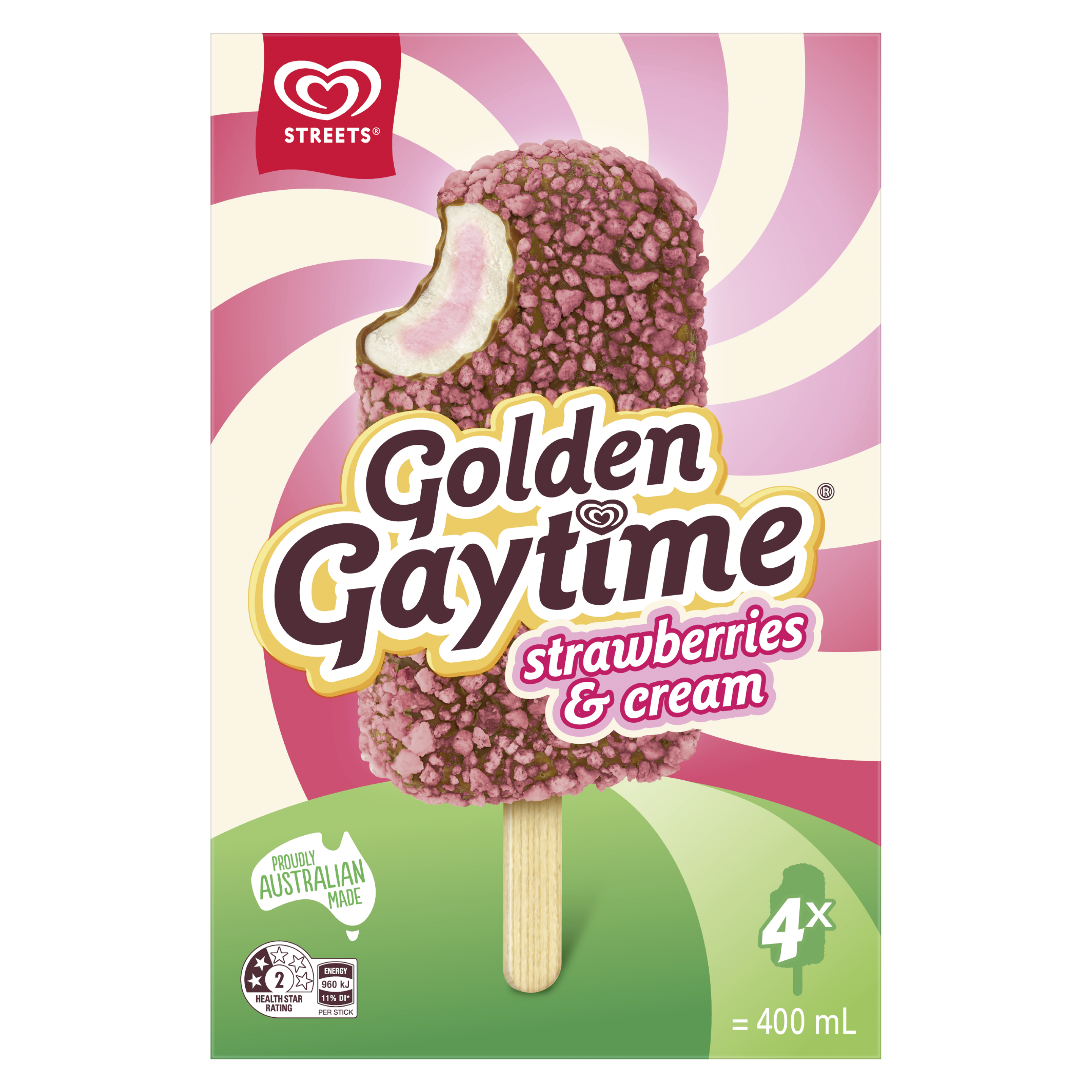 Golden Gaytime Strawberries & Cream Multipack x4 packshot