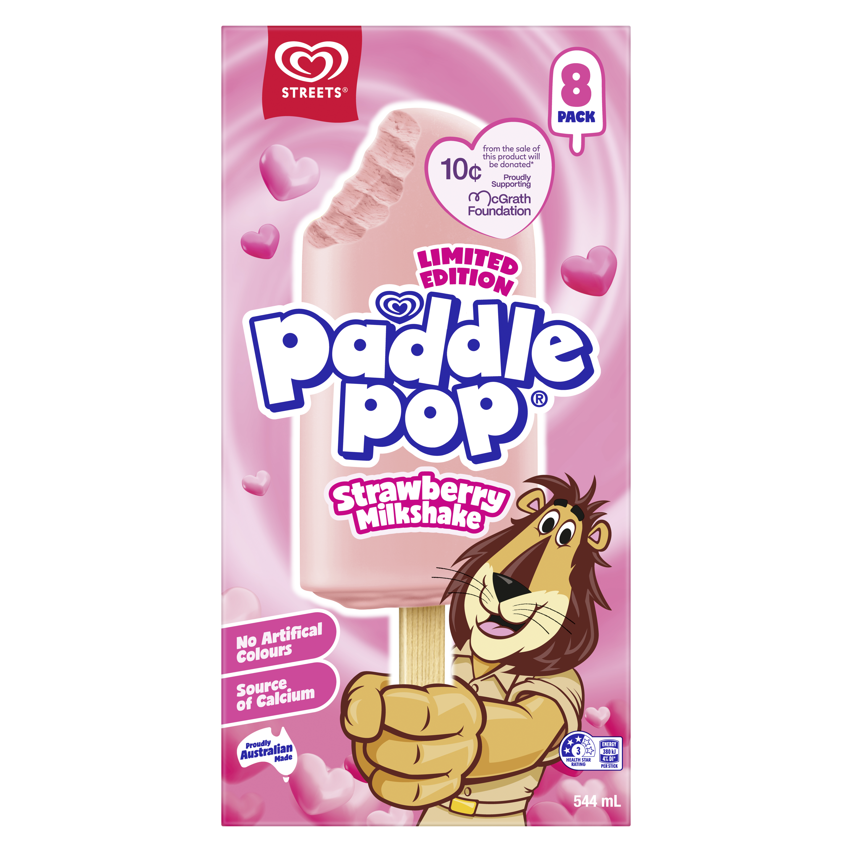 Paddle Pop Strawberry Milkshake packshot