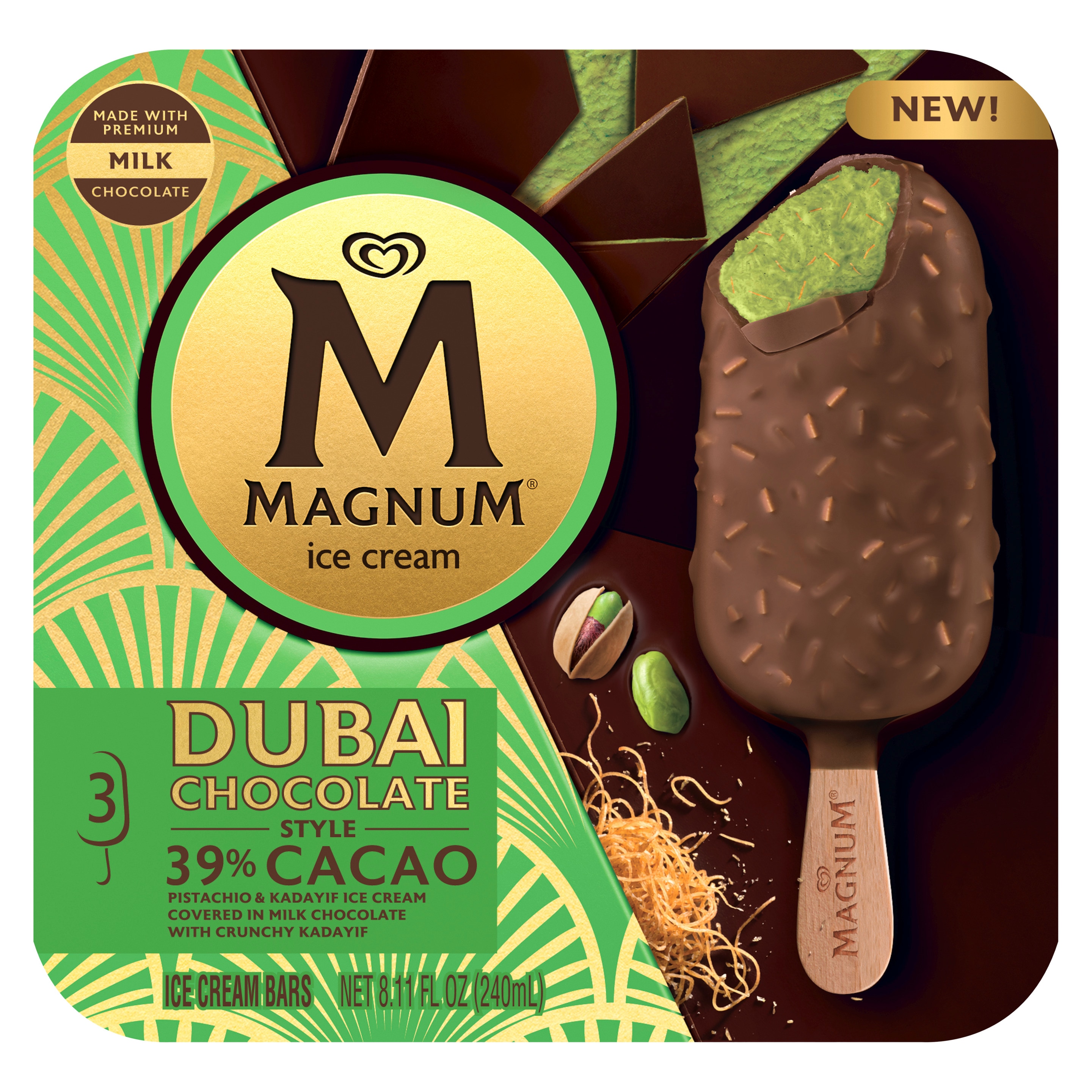 Dubai Chocolate Style Ice Cream Bar