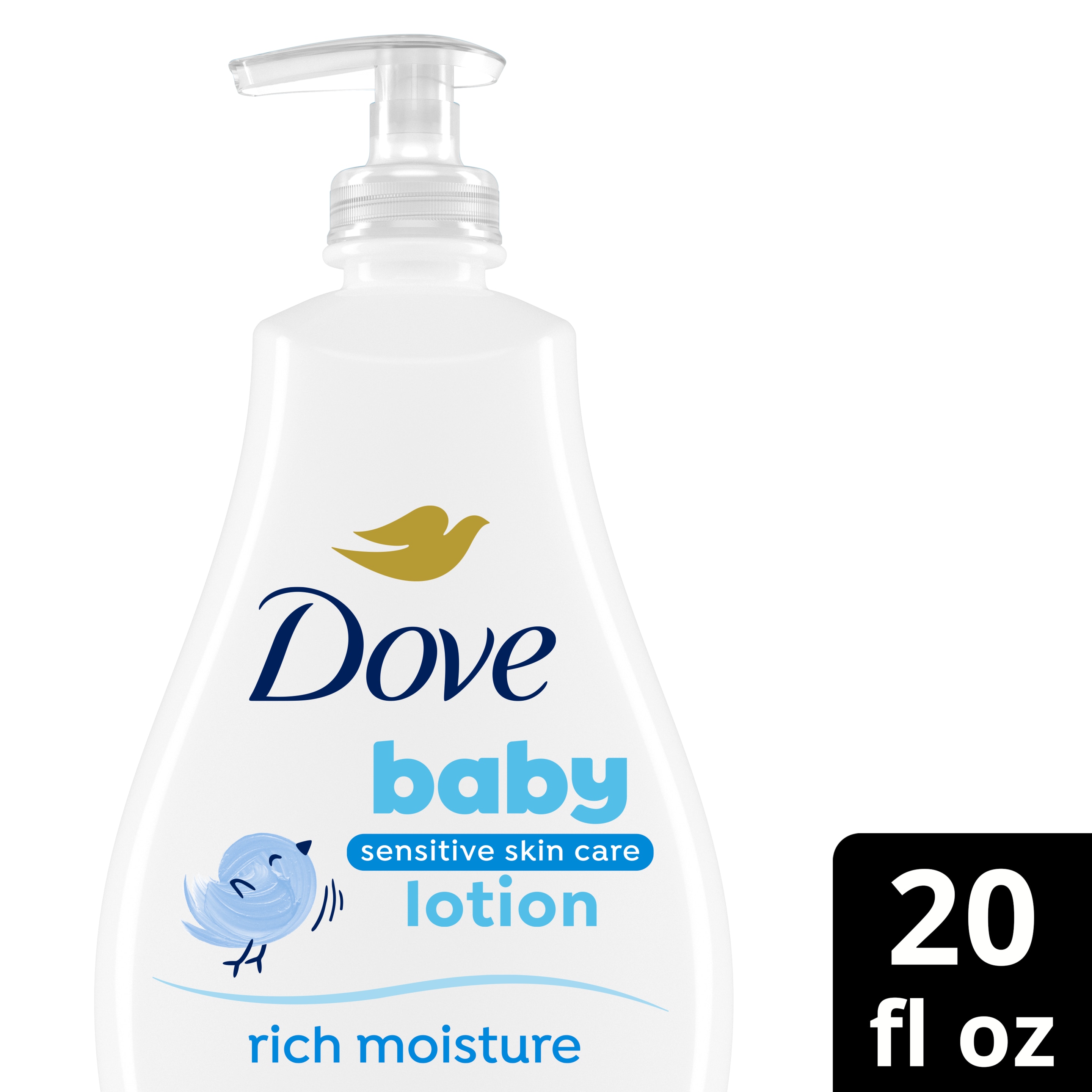 Baby Dove Sensitive Skin Care Body Lotion Rich Moisture  For Delicate Baby Skin With 24-Hour Moisturizer 20 oz packshot