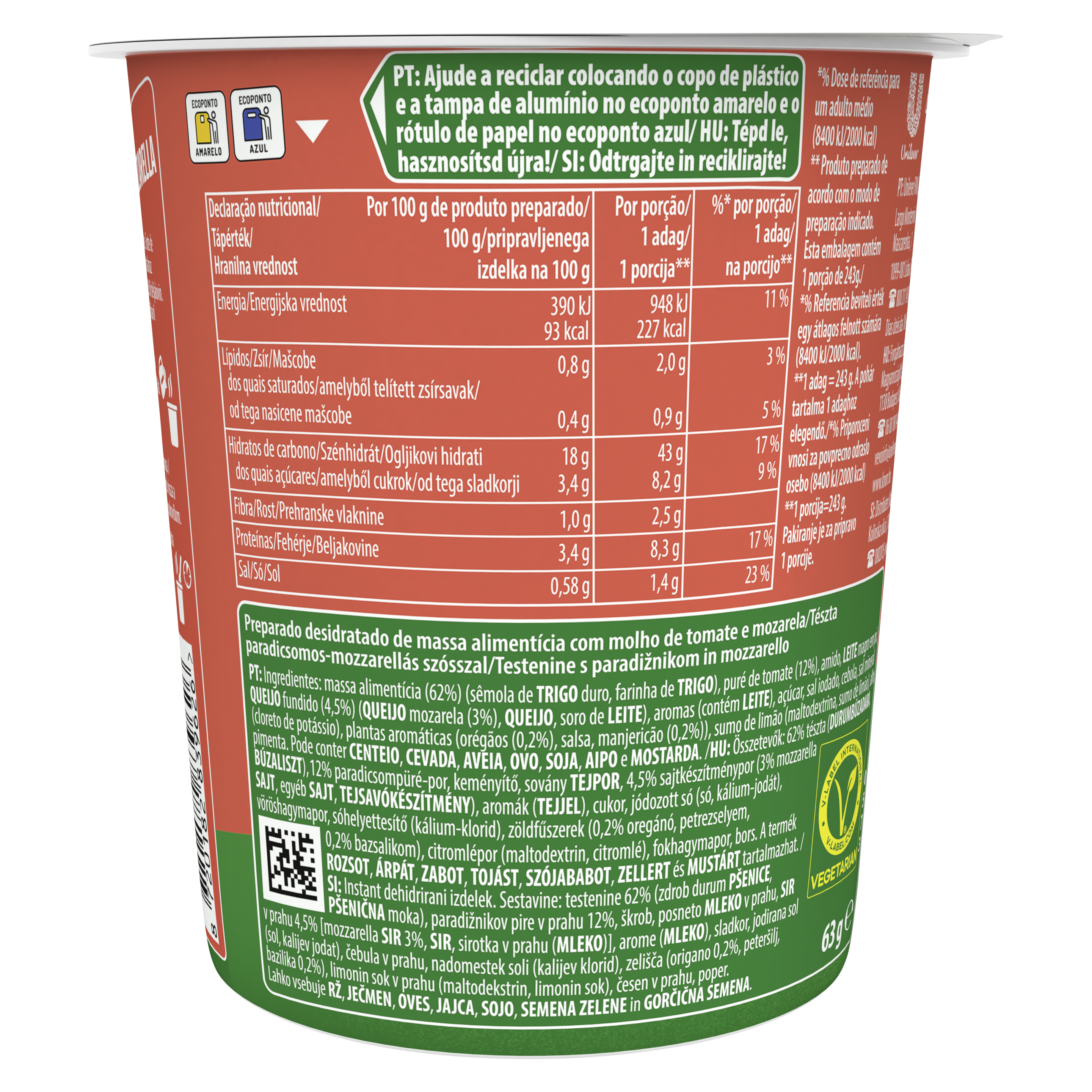 Knorr Snack tészta Paradicsomos-mozzarellás szósszal
