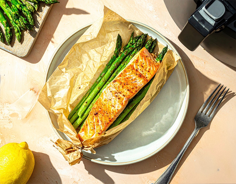 Lachs-Spargel-Päckchen aus dem Air Fryer