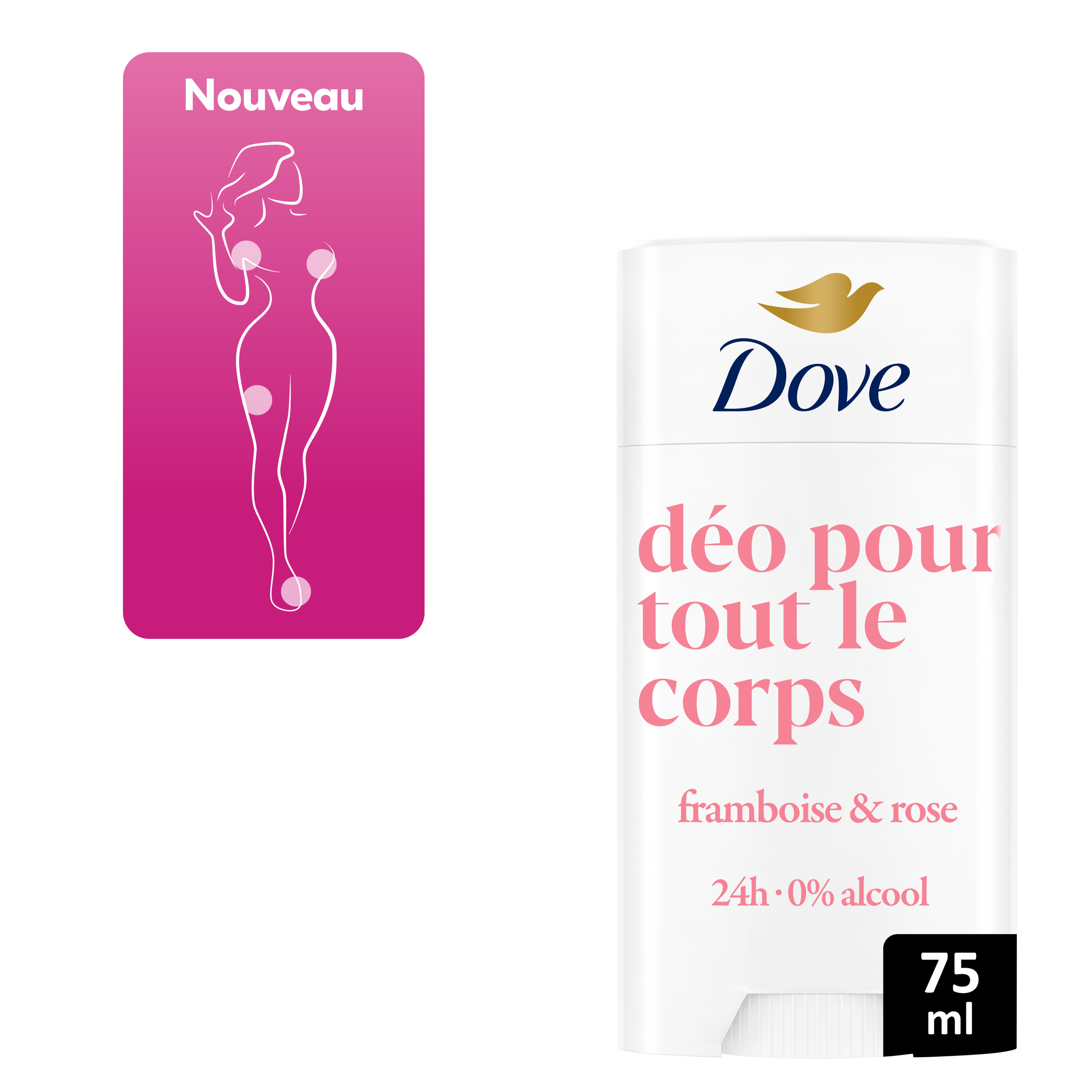 Déodorant pour tout le corps  Framboise & Rose stick 75ml