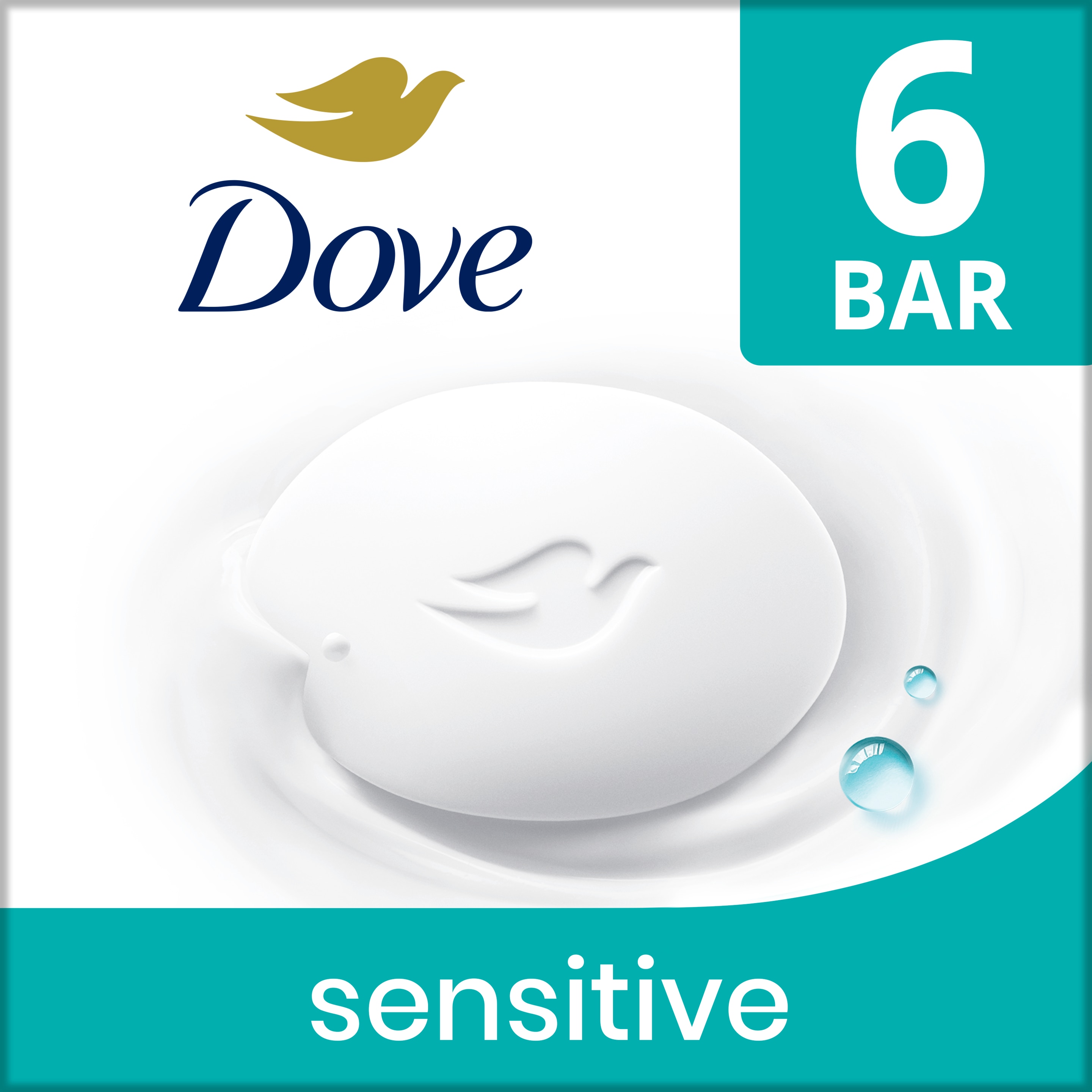 Dove Sensitive Skin Beauty Bar 3.75 oz 6pk packshot