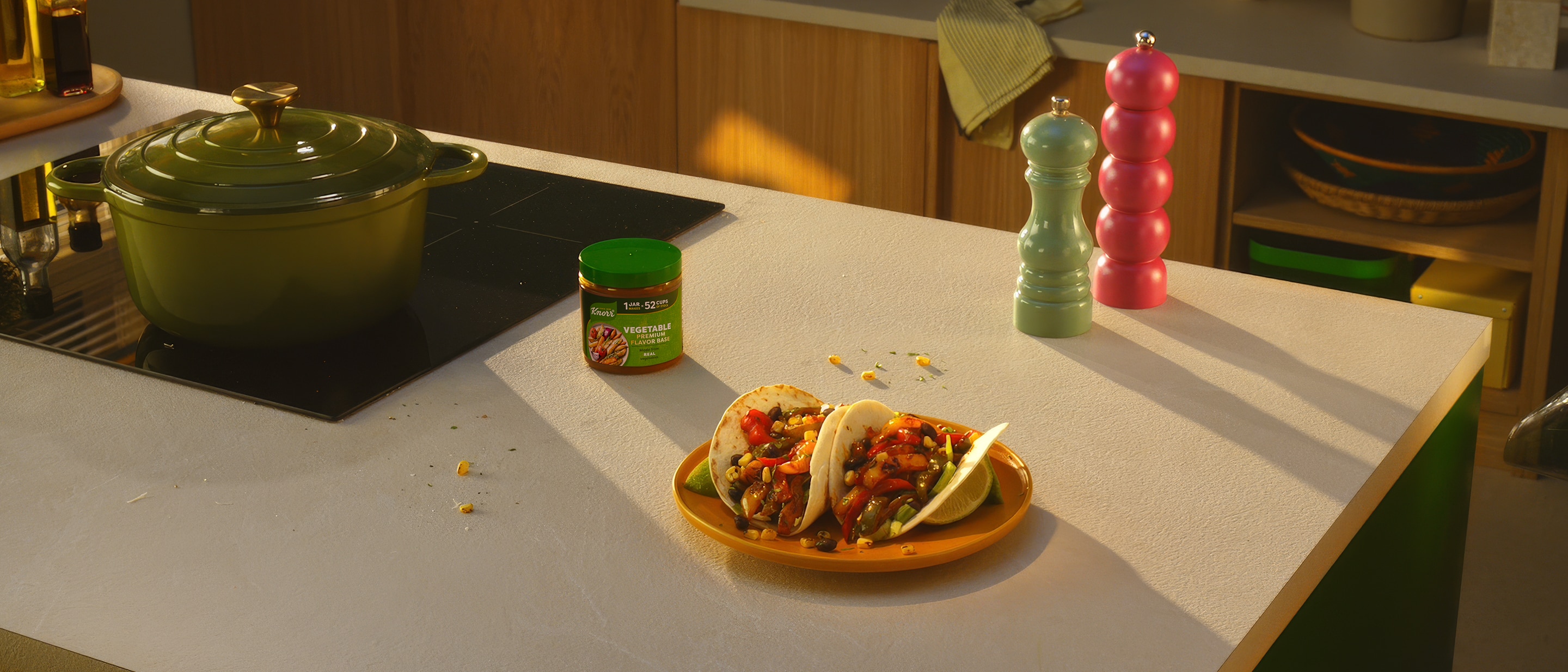 Veggie Tacos on kitchen countertops