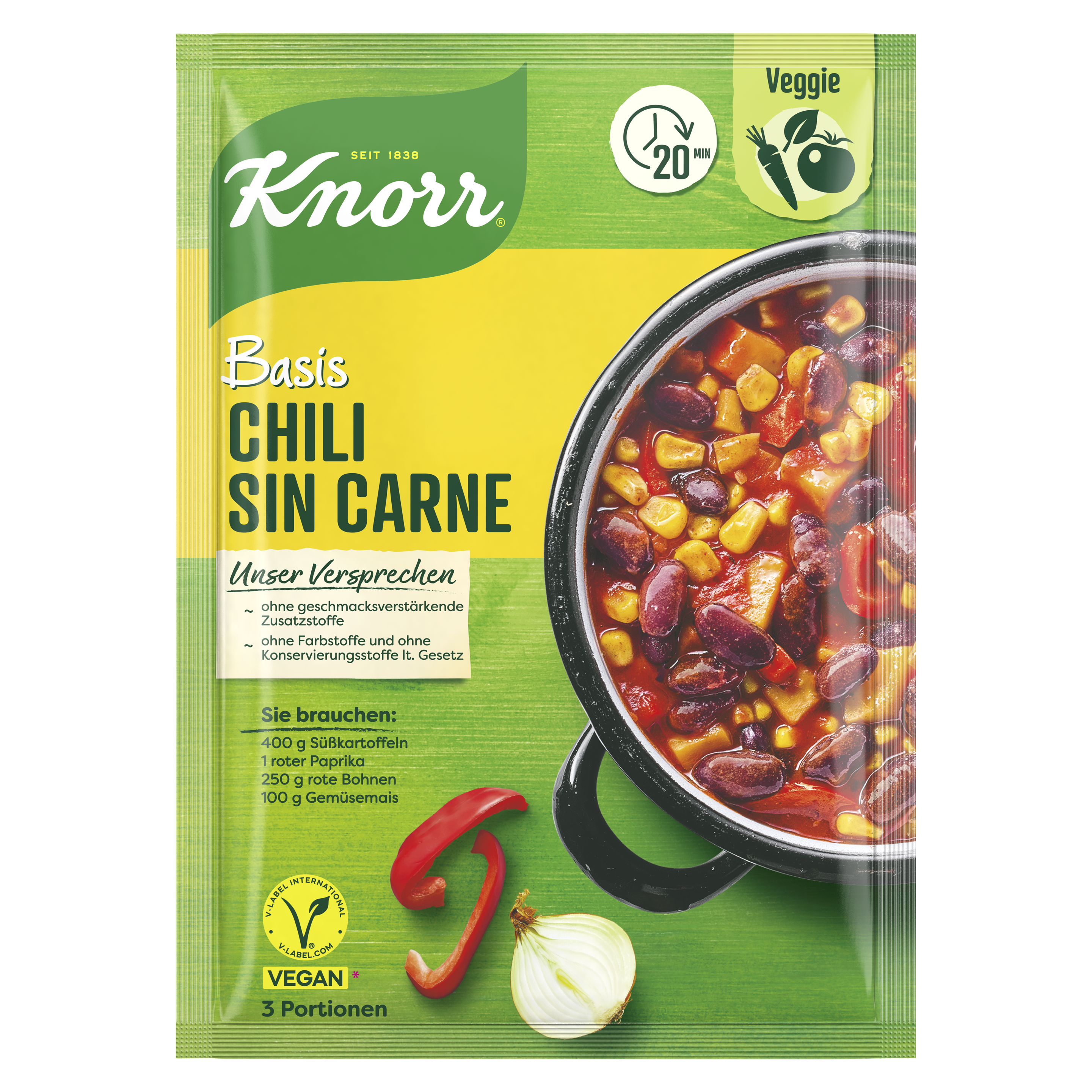 Knorr Basis für Chili Sin Carne 3 Portionen packshot