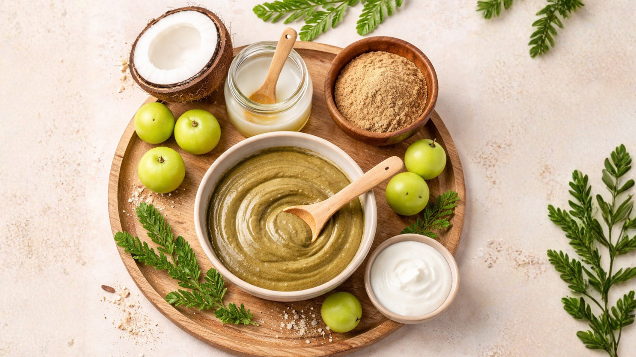 1. Amla & Coconut Oil Hair Mask