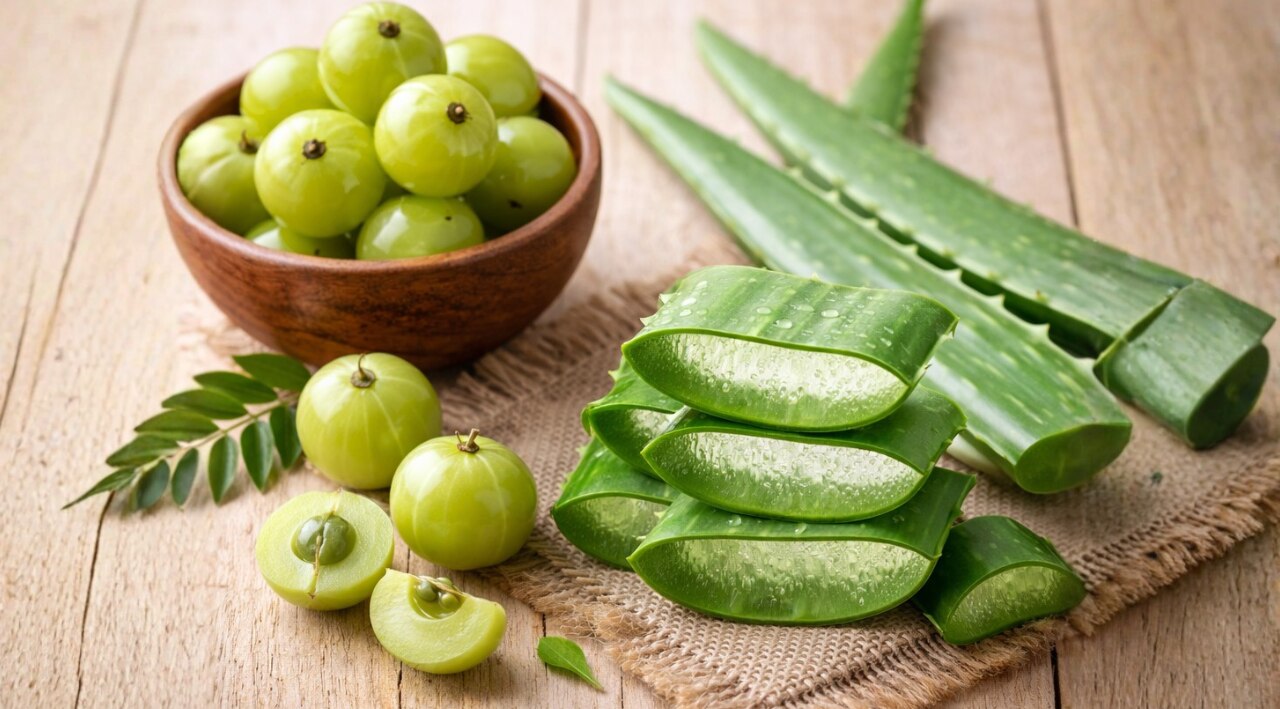 3. Amla & Aloe Vera Soothing Mask
