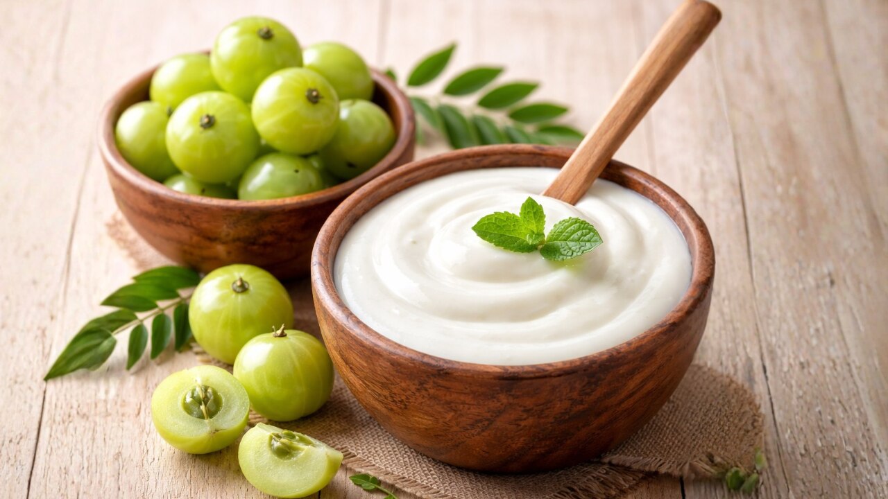 2. Amla & Yogurt Strengthening Mask