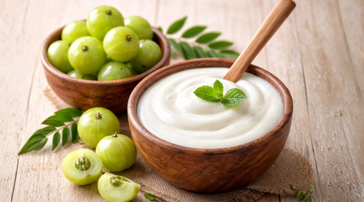 2. Amla & Yogurt Strengthening Mask