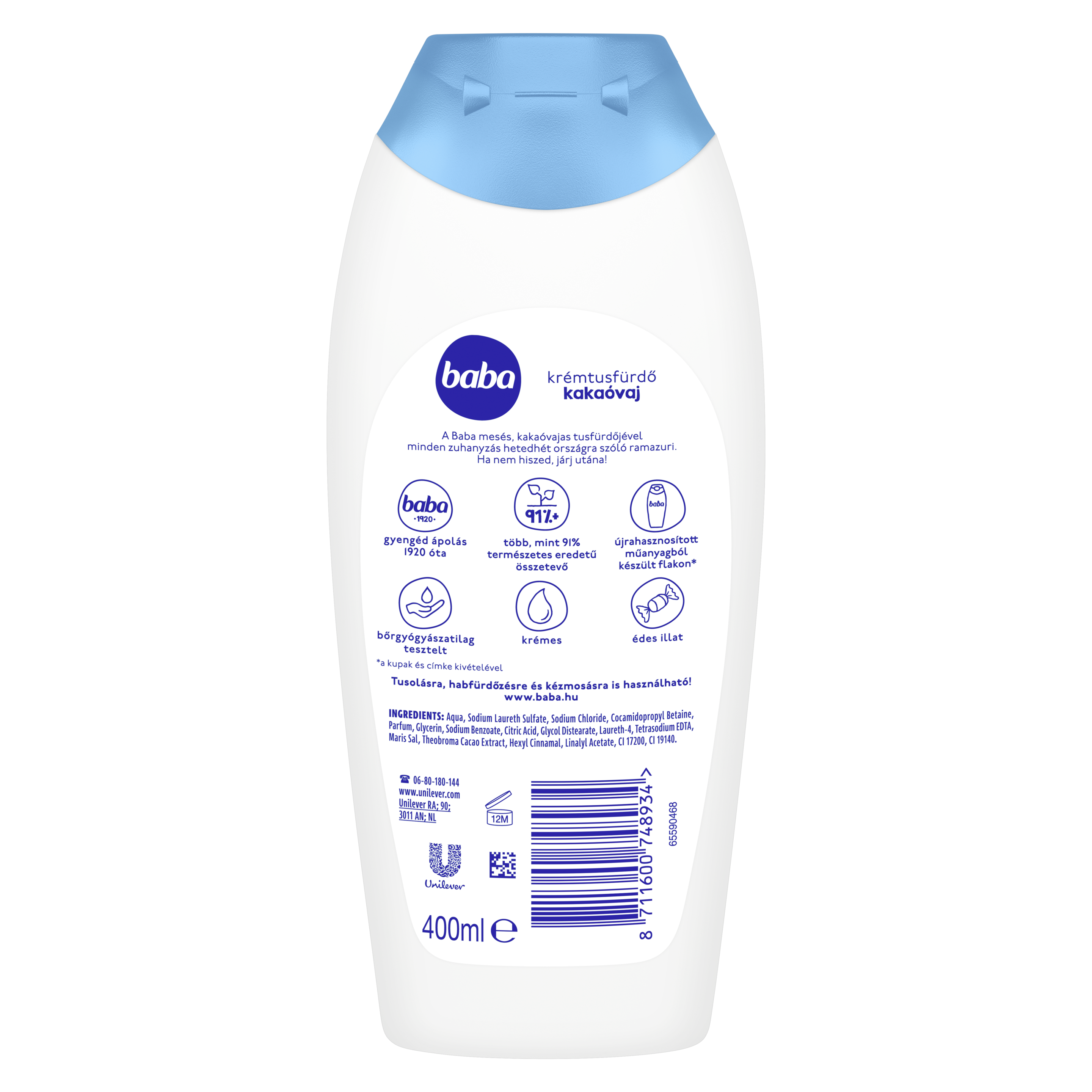 Baba krémtusfürdő kakaóvaj 400 ml