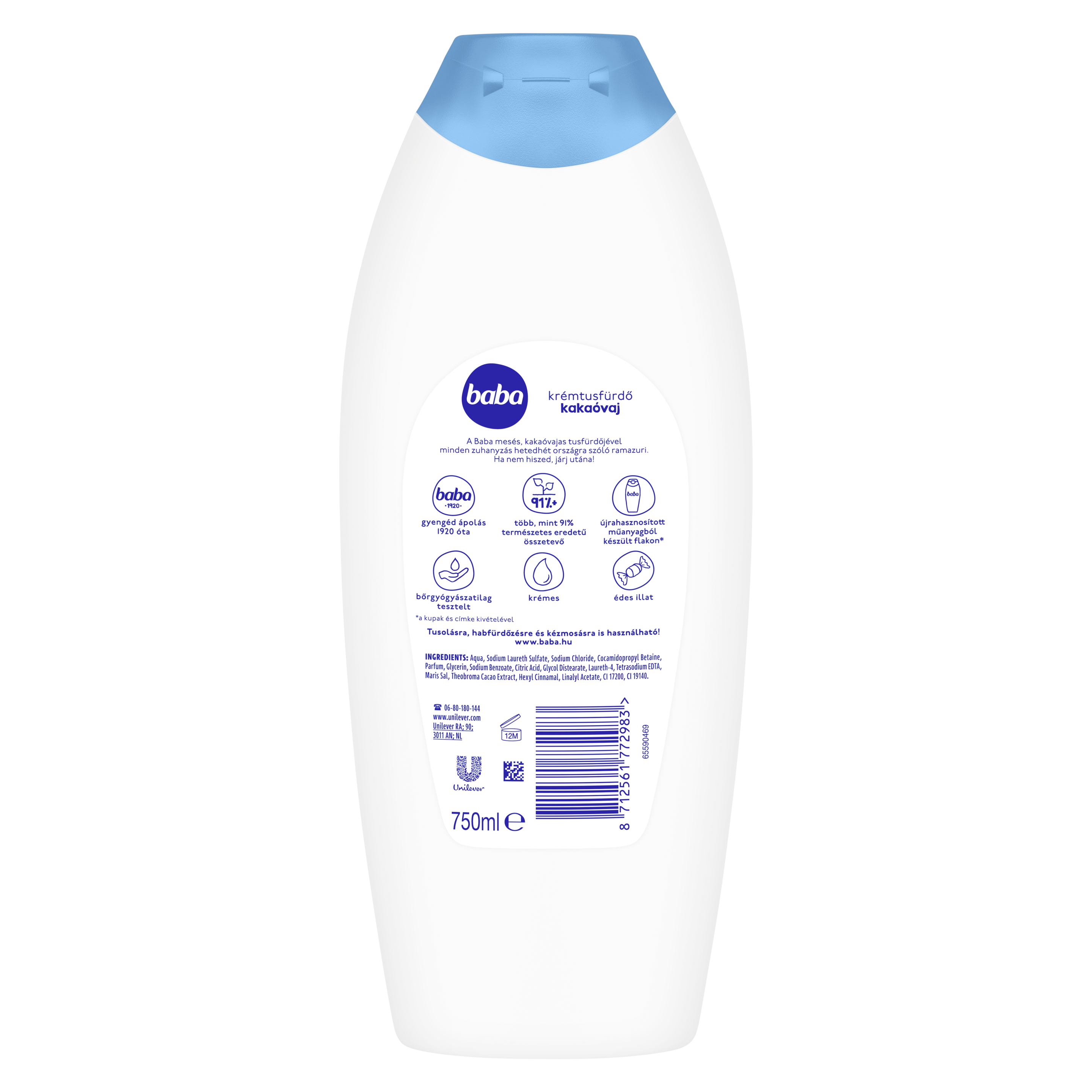 Baba krémtusfürdő kakaóvaj 750 ml