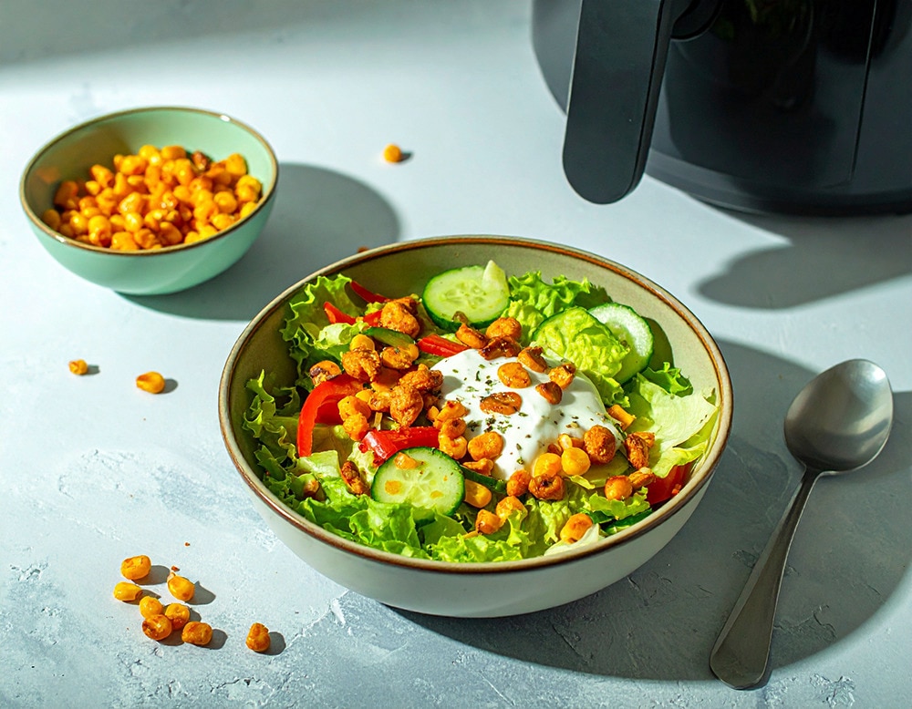 Crispy Mais Salat im Air Fryer 30 Min  recipe