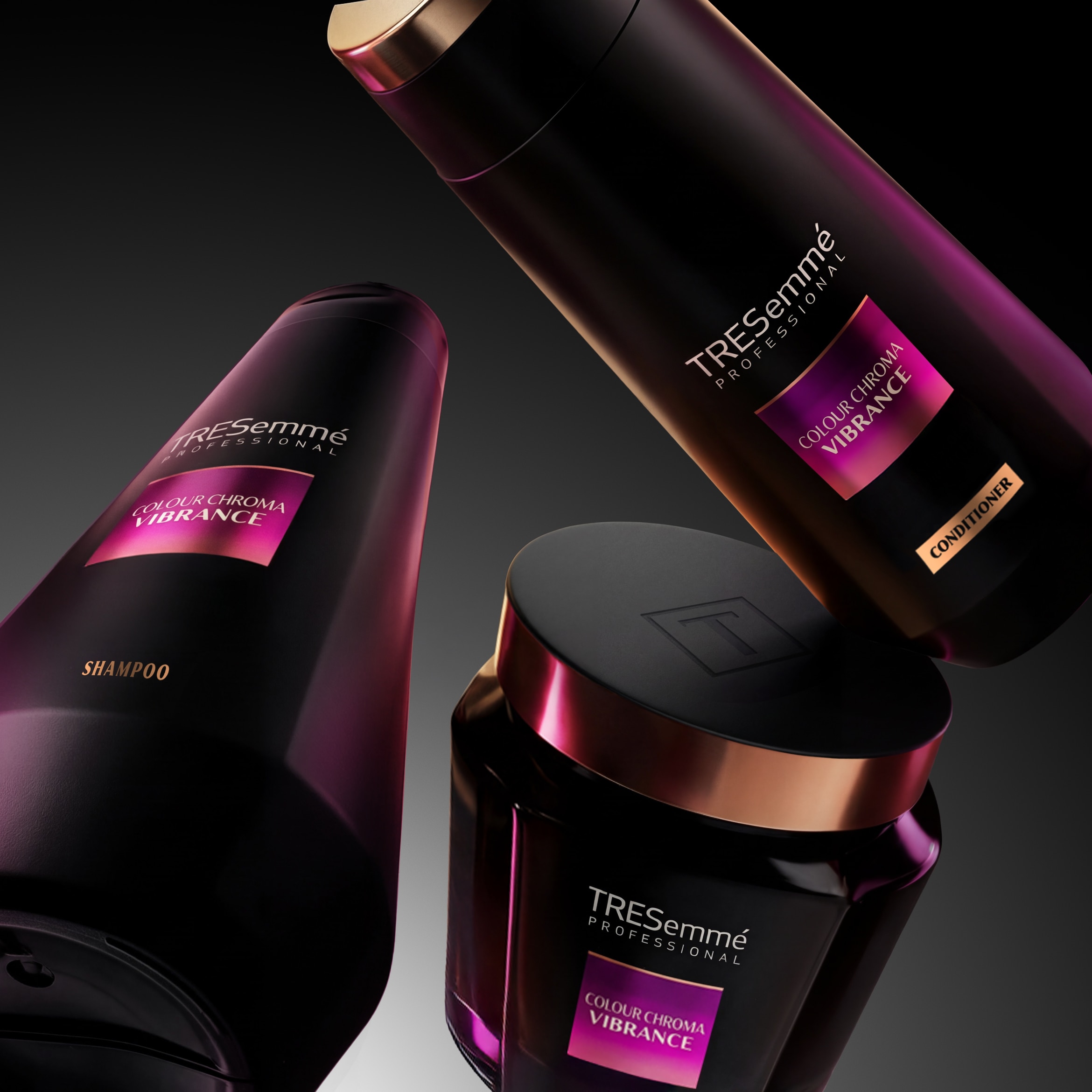 Product shot of TRESemmé Color Revitalize shampoo and conditioner