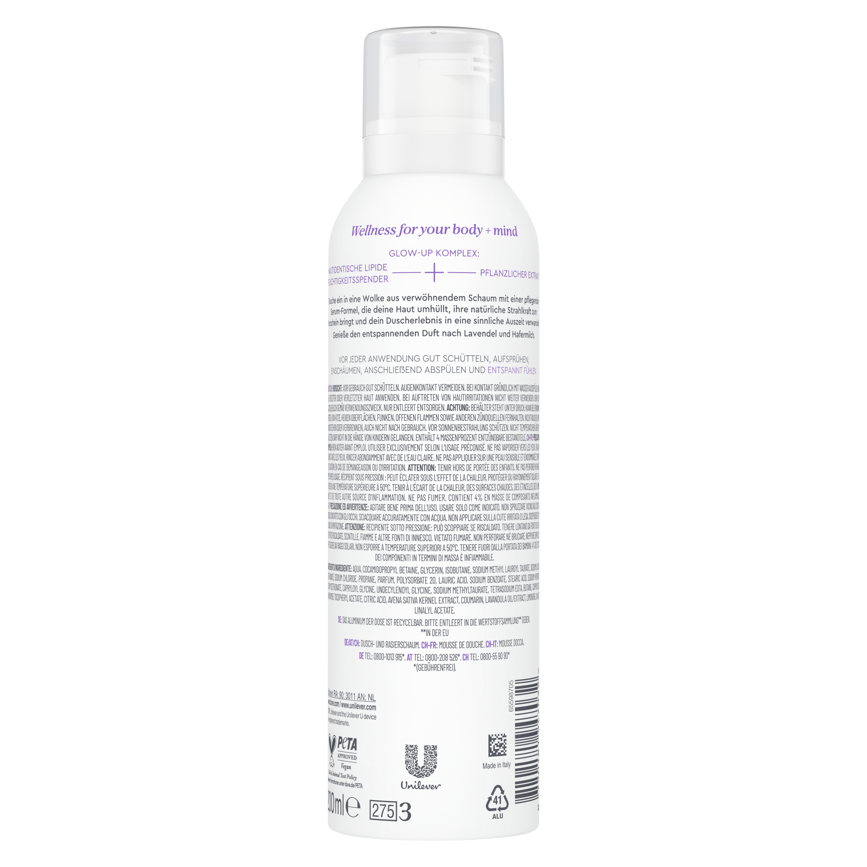 body + mind Serum Duschschaum Lavendel & Hafermilch 200 ml