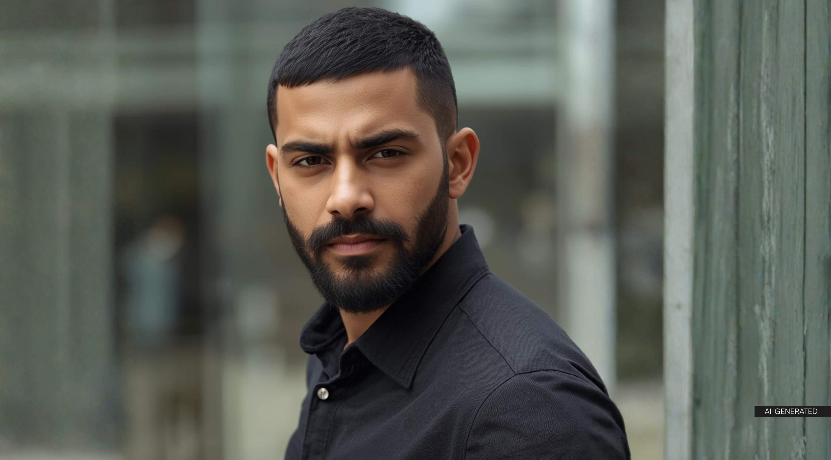 14. Short Textured Crop Haircut with Beard