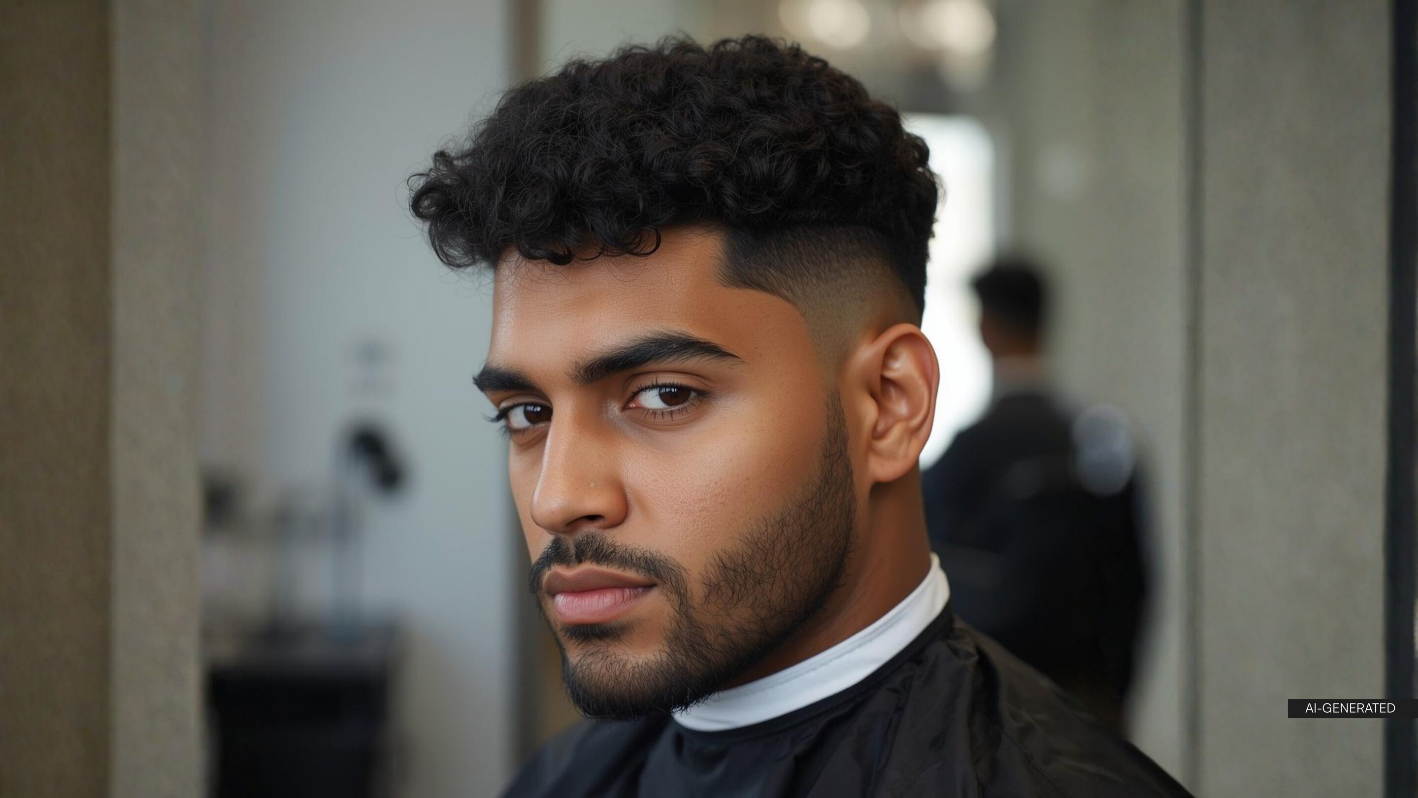 Curly textured crop low fade: