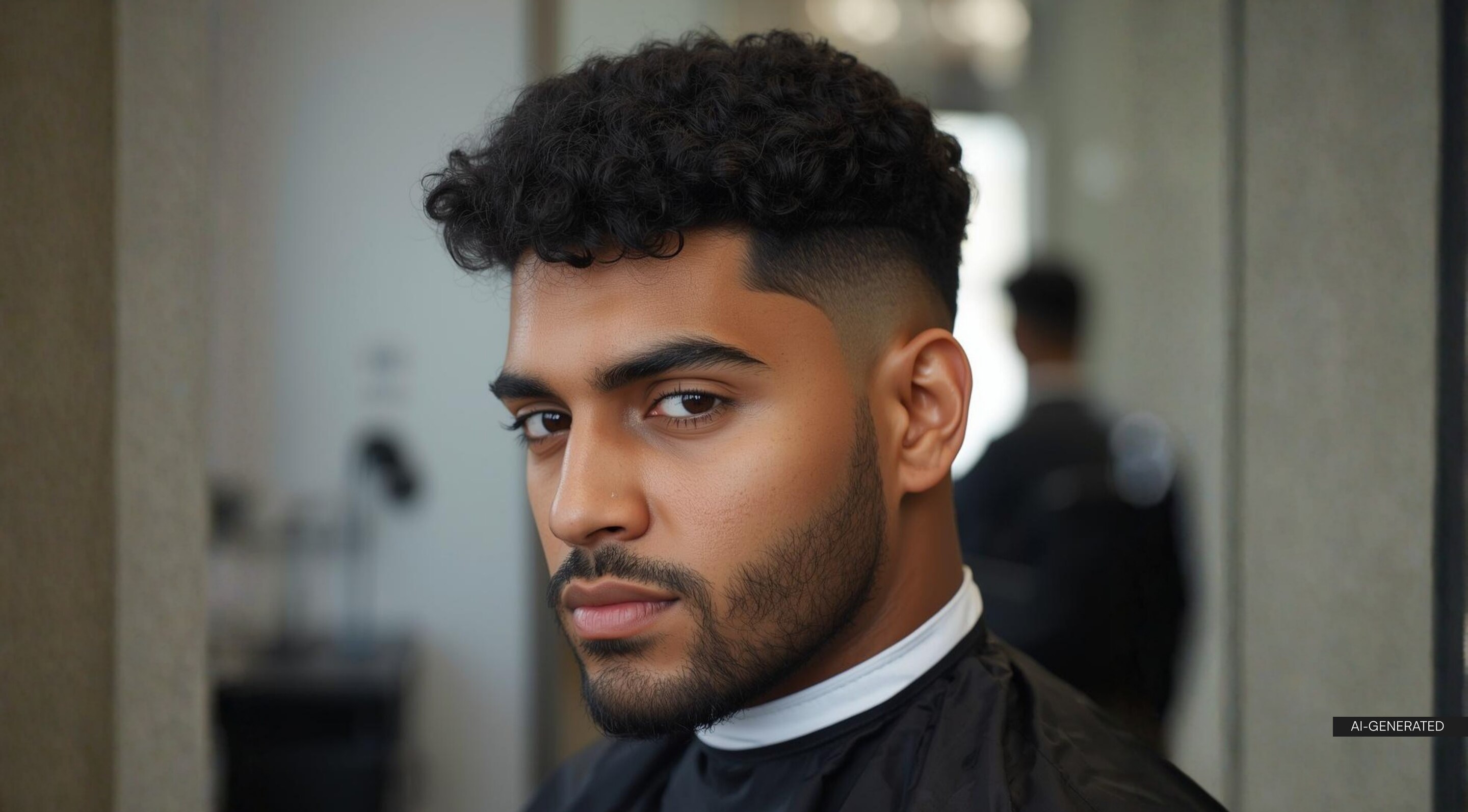 Curly textured crop low fade: