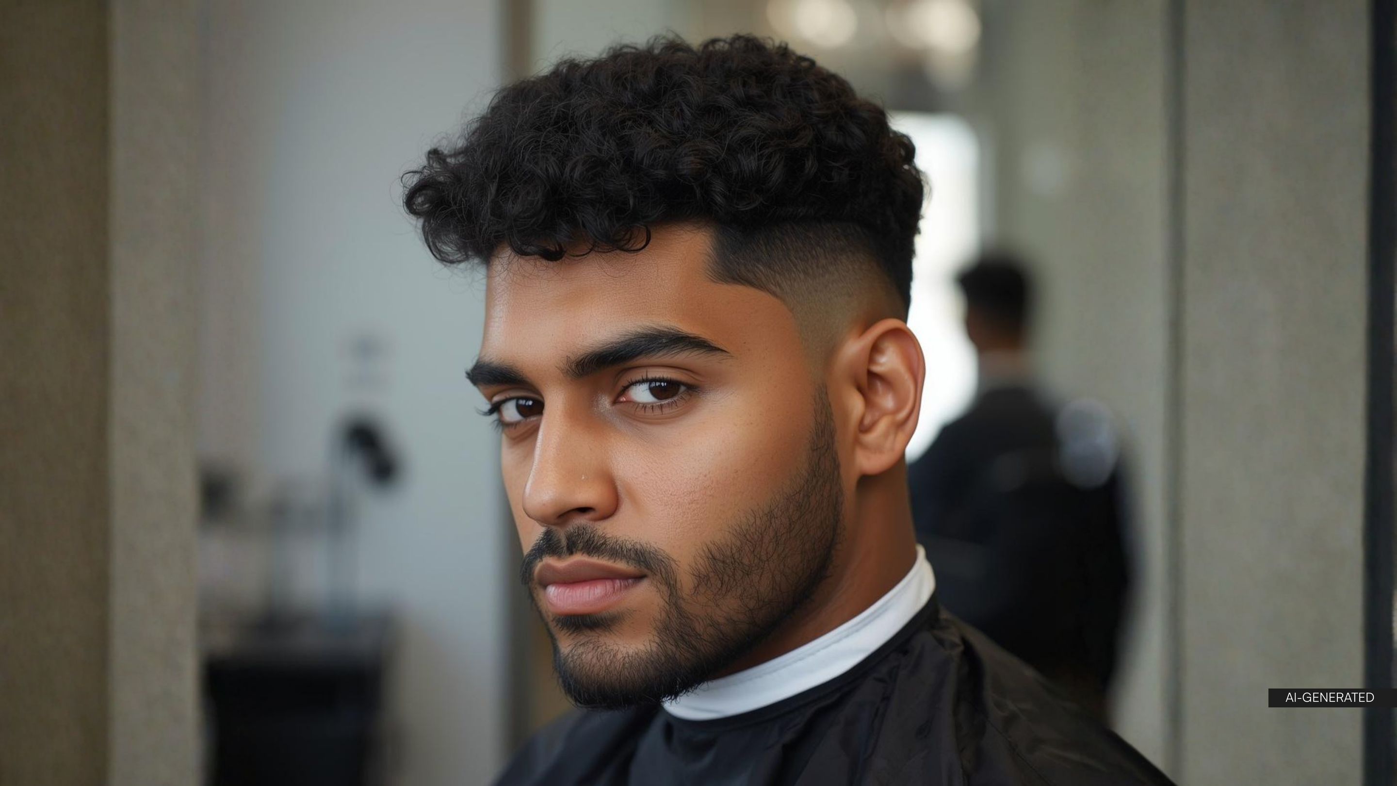 Curly textured crop low fade: